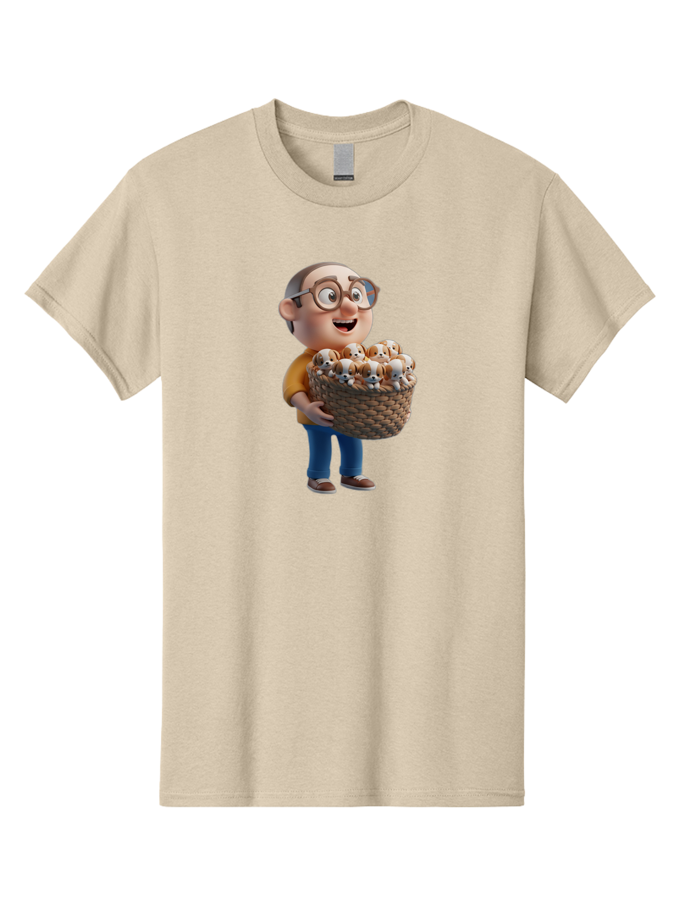 Old-Man-Holding-Puppies Men'S Graphic Tee, 100% Cotton, Comfortable Casual Summer Wear, Machine Washable, Vintage Camera, Old Camera, Antique Camera, Black Camera, Classic Photography, Photography Equipment, Nostalgic Device, Film Camera, Bai188