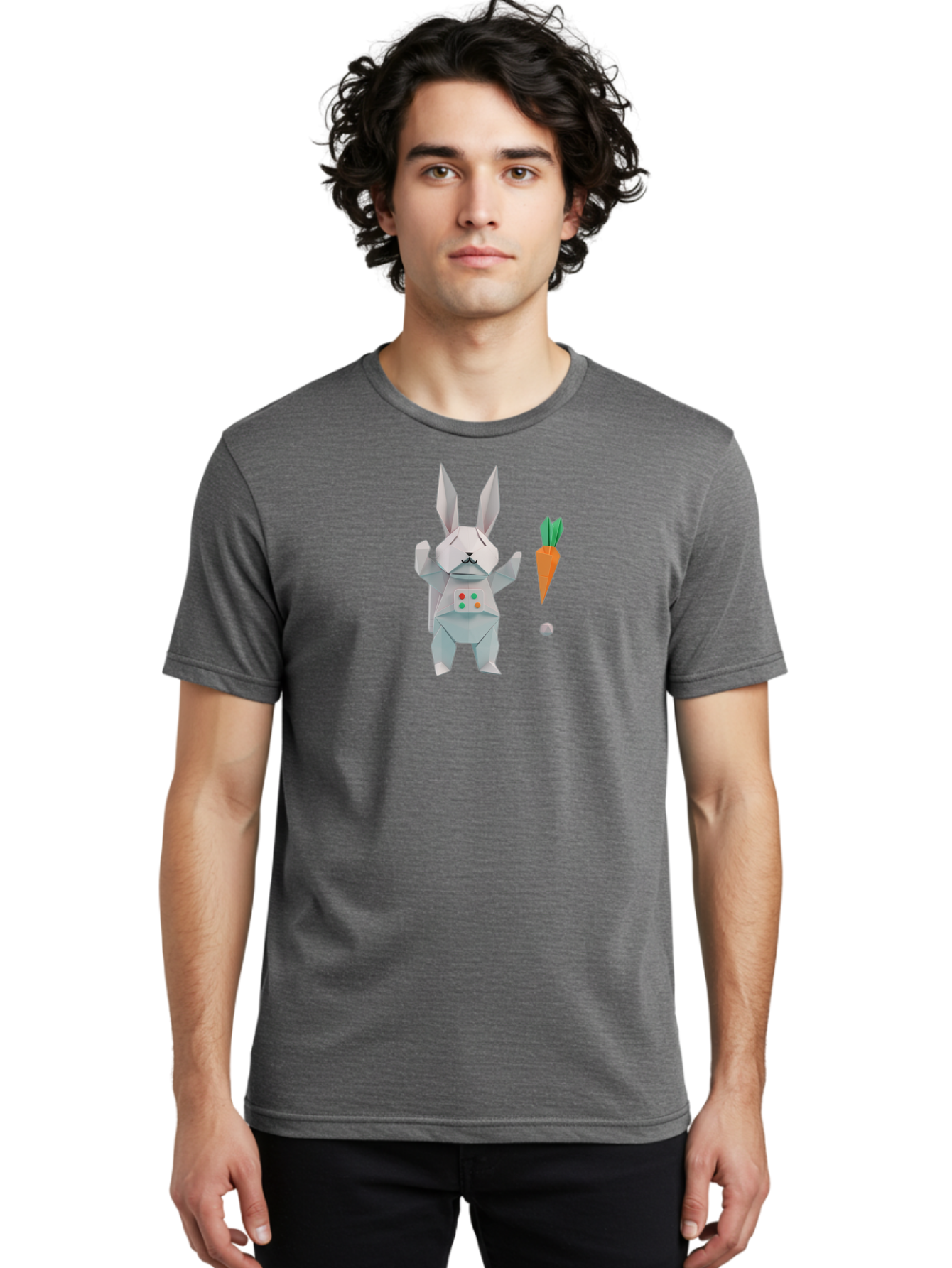 Origami-Bunny-With-Carrot Men'S Graphic Tee, 100% Cotton, Comfortable Casual Summer Wear, Machine Washable, Vintage Camera, Old Camera, Antique Camera, Black Camera, Classic Photography, Photography Equipment, Nostalgic Device, Film Camera, Bai197