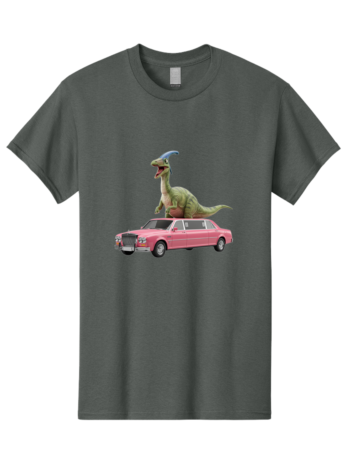 Parasaurolophus-On-Pink-Limousine Men'S Graphic Tee, 100% Cotton, Comfortable Casual Summer Wear, Machine Washable, Vintage Camera, Old Camera, Antique Camera, Black Camera, Classic Photography, Photography Equipment, Nostalgic Device, Bai207