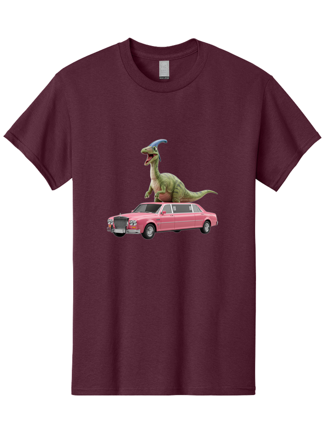 Parasaurolophus-On-Pink-Limousine Men'S Graphic Tee, 100% Cotton, Comfortable Casual Summer Wear, Machine Washable, Vintage Camera, Old Camera, Antique Camera, Black Camera, Classic Photography, Photography Equipment, Nostalgic Device, Bai207