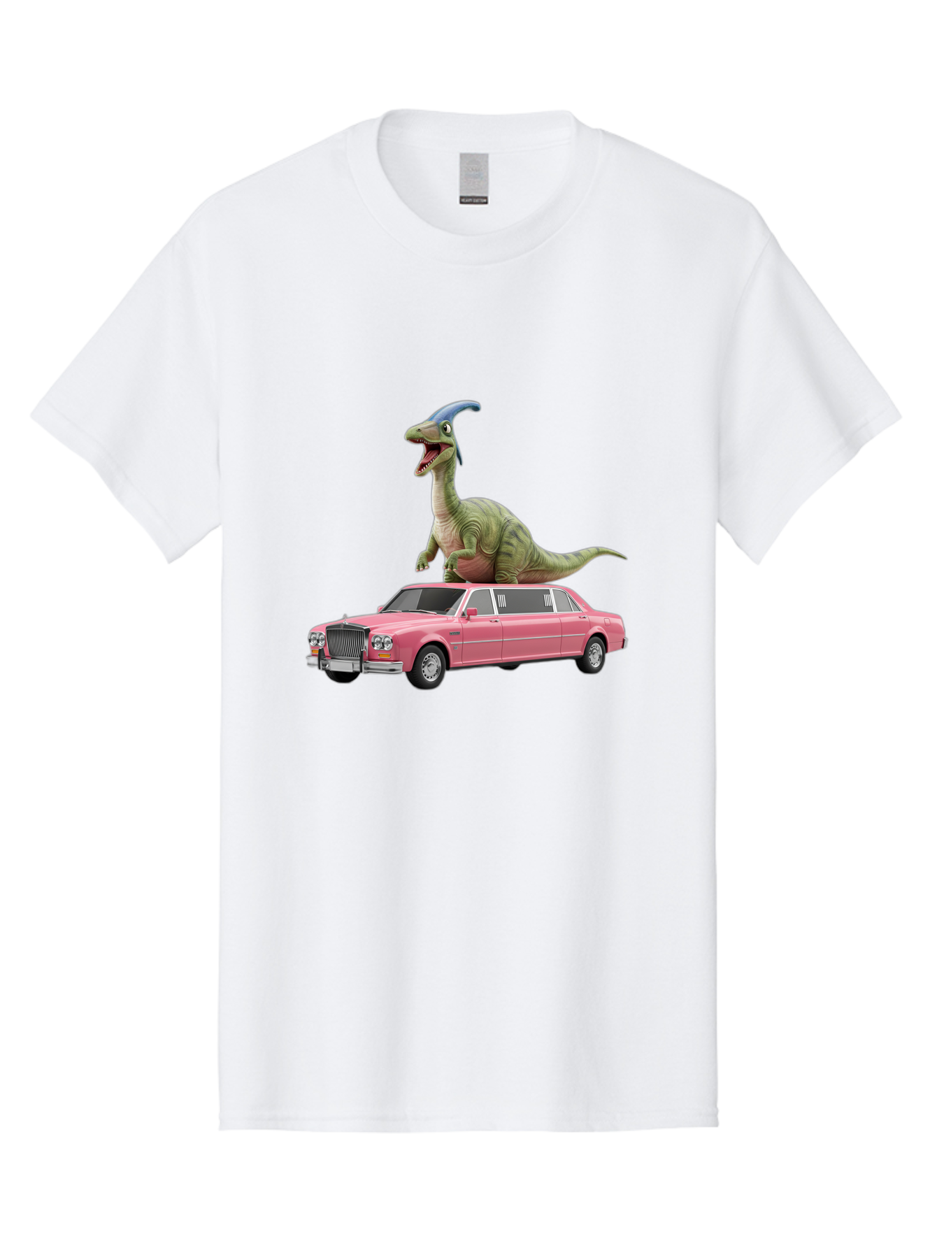 Parasaurolophus-On-Pink-Limousine Men'S Graphic Tee, 100% Cotton, Comfortable Casual Summer Wear, Machine Washable, Vintage Camera, Old Camera, Antique Camera, Black Camera, Classic Photography, Photography Equipment, Nostalgic Device, Bai207