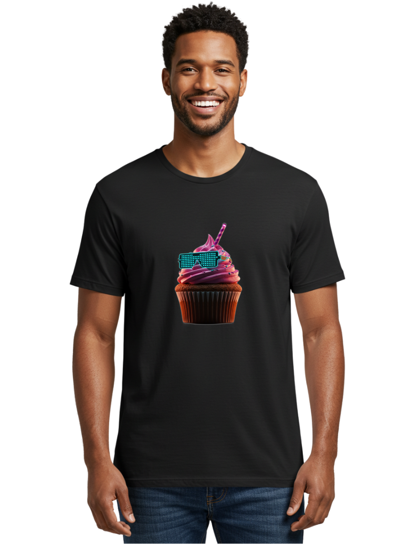 Party-Cupcake Men'S Graphic Tee, 100% Cotton, Comfortable Casual Summer Wear, Machine Washable, Vintage Camera, Old Camera, Antique Camera, Black Camera, Classic Photography, Photography Equipment, Nostalgic Device, Film Camera, Camera Art Bai209