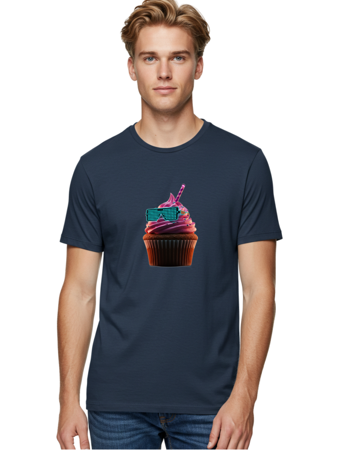 Party-Cupcake Men'S Graphic Tee, 100% Cotton, Comfortable Casual Summer Wear, Machine Washable, Vintage Camera, Old Camera, Antique Camera, Black Camera, Classic Photography, Photography Equipment, Nostalgic Device, Film Camera, Camera Art Bai209
