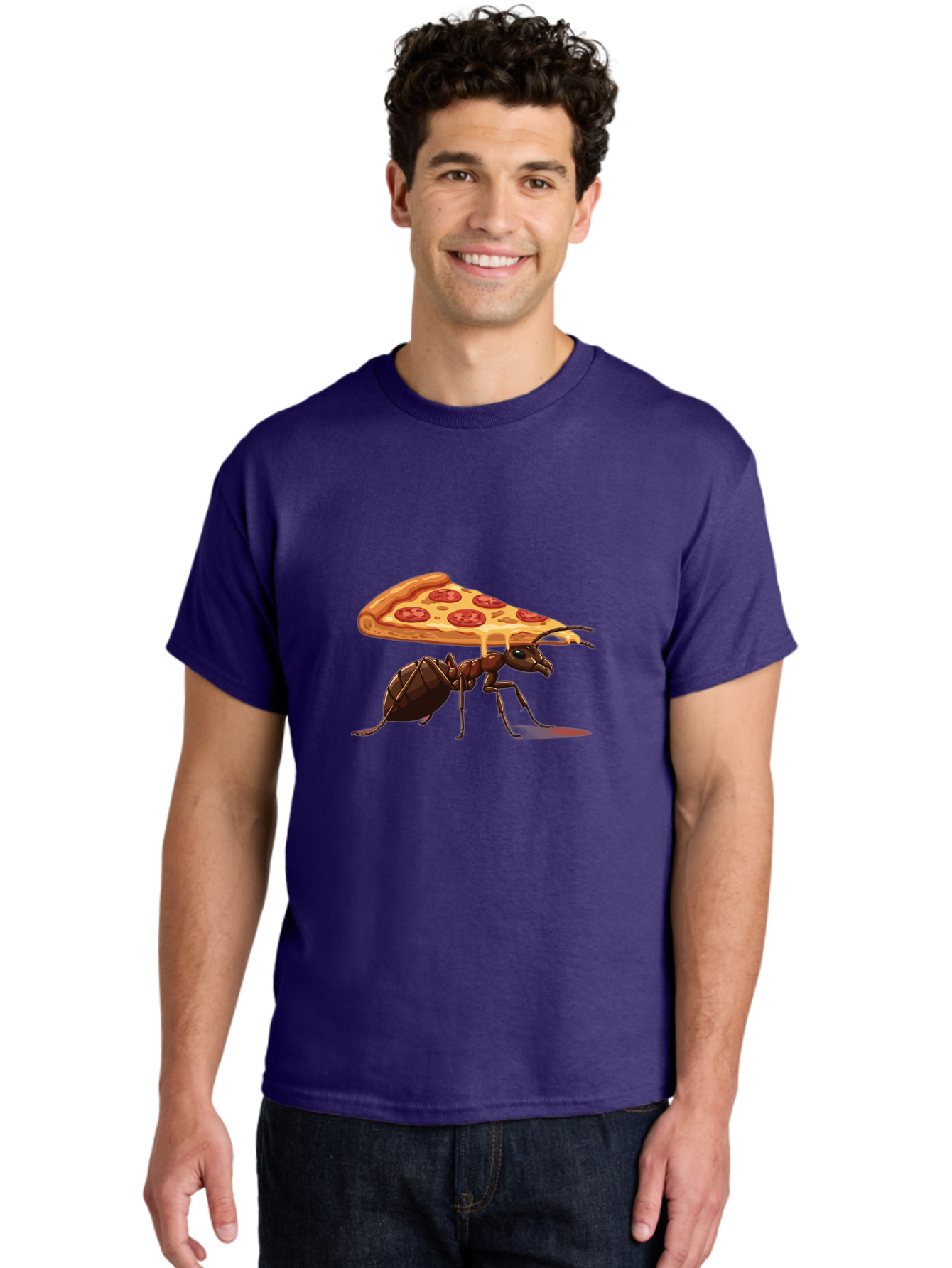 Pepperoni-Pizza-Slice-Ant Men'S Graphic Tee, 100% Cotton, Comfortable Casual Summer Wear, Machine Washable, Vintage Camera, Old Camera, Antique Camera, Black Camera, Classic Photography, Photography Equipment, Nostalgic Device, Film Camera, Bai212