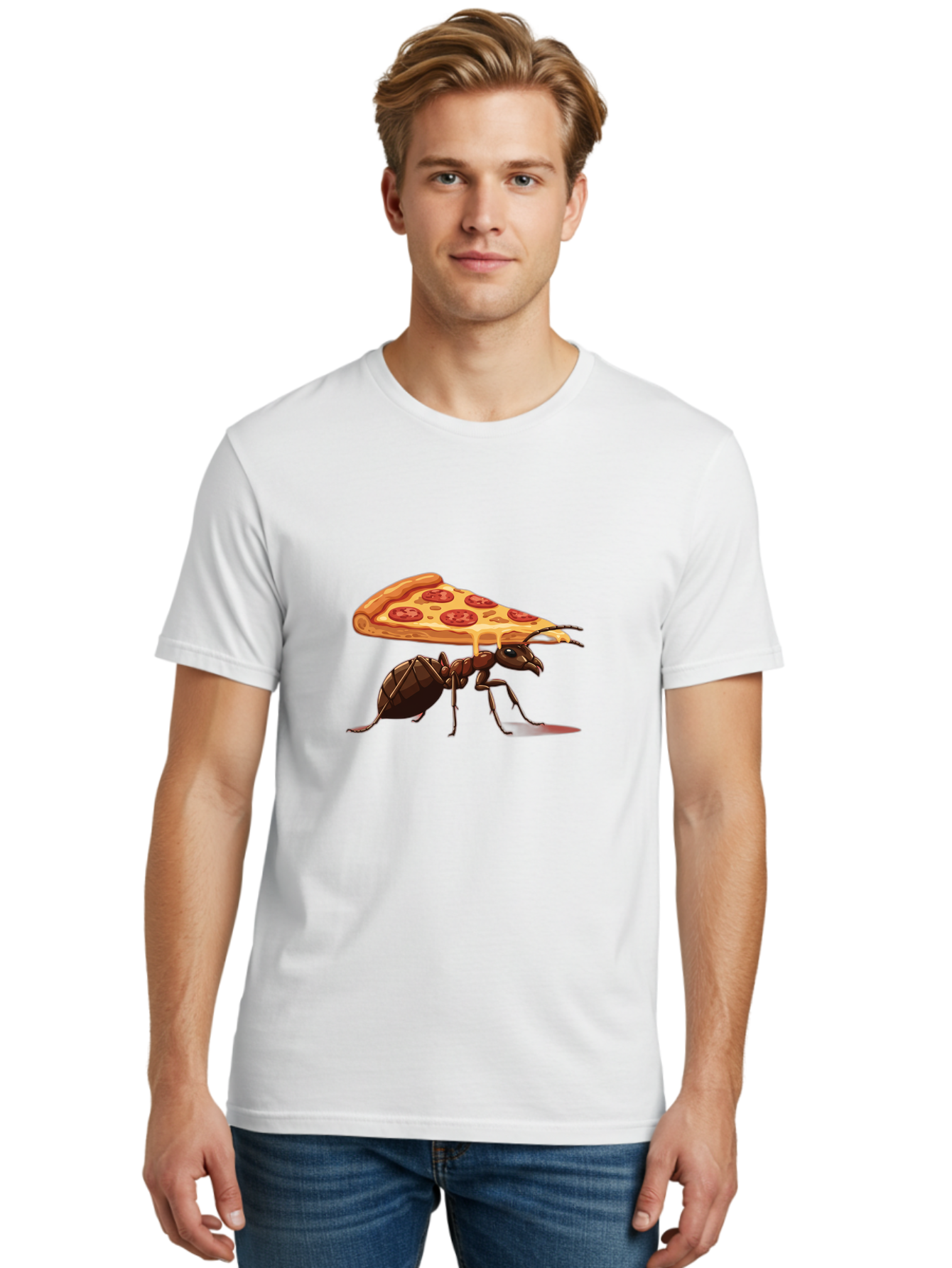 Pepperoni-Pizza-Slice-Ant Men'S Graphic Tee, 100% Cotton, Comfortable Casual Summer Wear, Machine Washable, Vintage Camera, Old Camera, Antique Camera, Black Camera, Classic Photography, Photography Equipment, Nostalgic Device, Film Camera, Bai212