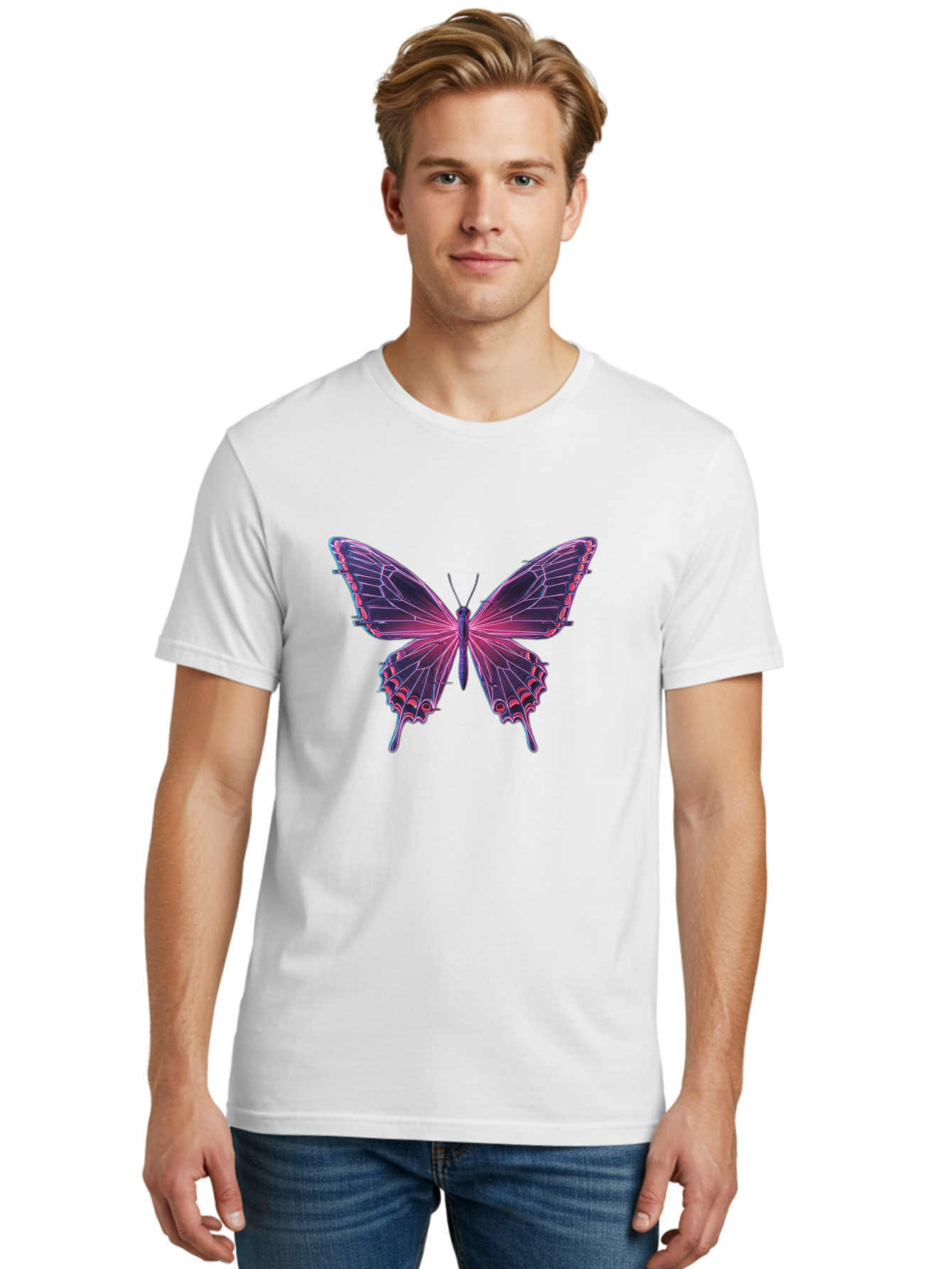 Pink-Butterfly-4 Men'S Graphic Tee, 100% Cotton, Comfortable Casual Summer Wear, Machine Washable, Vintage Camera, Old Camera, Antique Camera, Black Camera, Classic Photography, Photography Equipment, Nostalgic Device, Film Camera, Camera Art Bai218