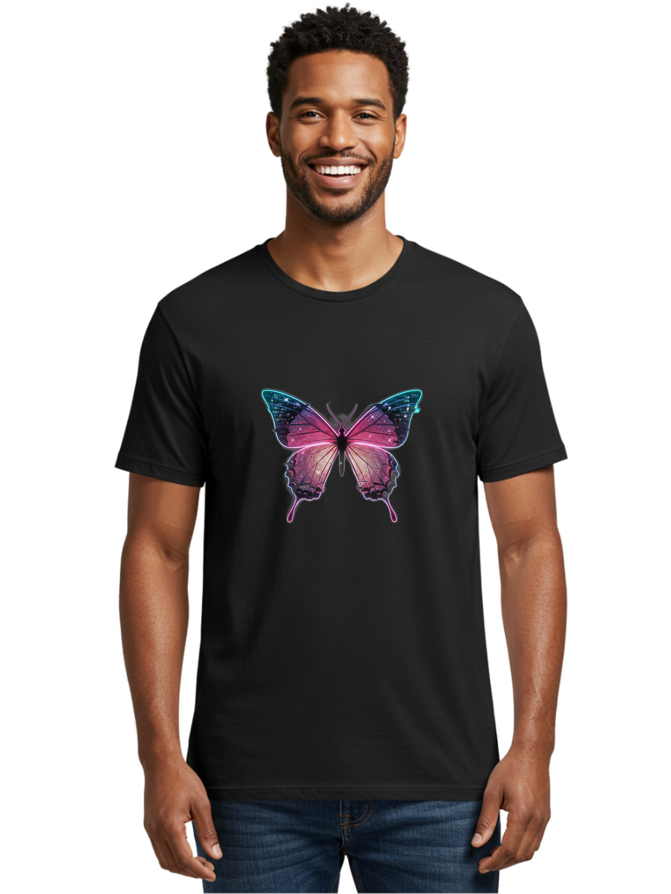 Pink-Butterfly-6 Men'S Graphic Tee, 100% Cotton, Comfortable Casual Summer Wear, Machine Washable, Vintage Camera, Old Camera, Antique Camera, Black Camera, Classic Photography, Photography Equipment, Nostalgic Device, Film Camera, Camera Art Bai220