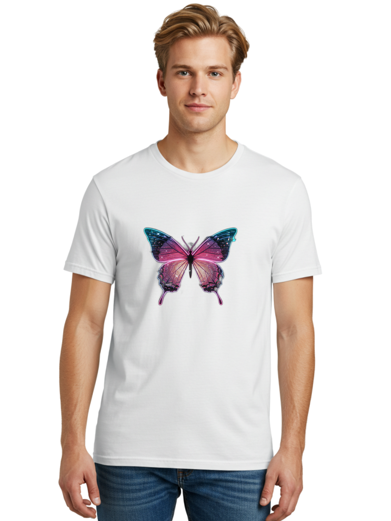 Pink-Butterfly-6 Men'S Graphic Tee, 100% Cotton, Comfortable Casual Summer Wear, Machine Washable, Vintage Camera, Old Camera, Antique Camera, Black Camera, Classic Photography, Photography Equipment, Nostalgic Device, Film Camera, Camera Art Bai220