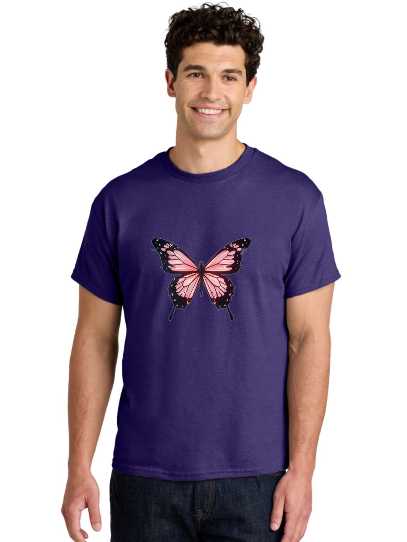Pink-Butterfly Men'S Graphic Tee, 100% Cotton, Comfortable Casual Summer Wear, Machine Washable, Vintage Camera, Old Camera, Antique Camera, Black Camera, Classic Photography, Photography Equipment, Nostalgic Device, Film Camera, Camera Art Bai222