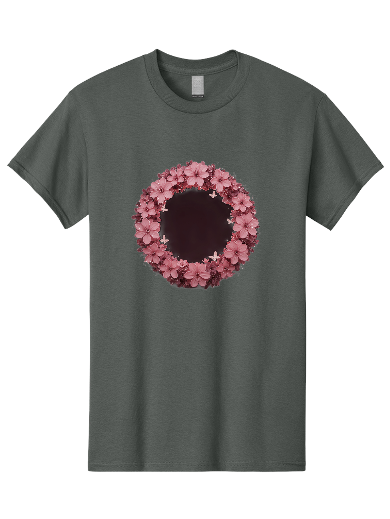 Pink-Flowers-Wreath Men'S Graphic Tee, 100% Cotton, Comfortable Casual Summer Wear, Machine Washable, Vintage Camera, Old Camera, Antique Camera, Black Camera, Classic Photography, Photography Equipment, Nostalgic Device, Film Camera, Bai224