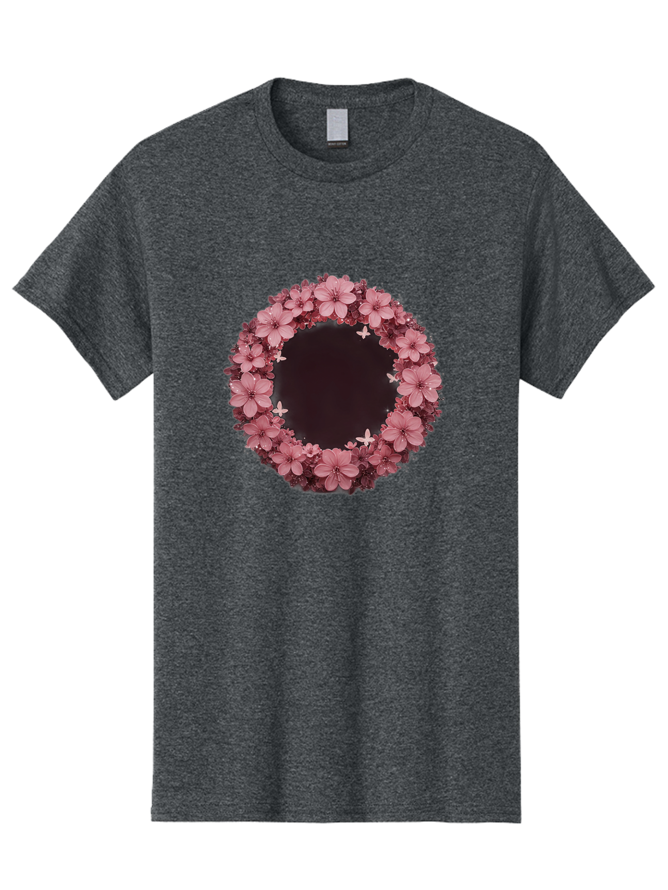 Pink-Flowers-Wreath Men'S Graphic Tee, 100% Cotton, Comfortable Casual Summer Wear, Machine Washable, Vintage Camera, Old Camera, Antique Camera, Black Camera, Classic Photography, Photography Equipment, Nostalgic Device, Film Camera, Bai224