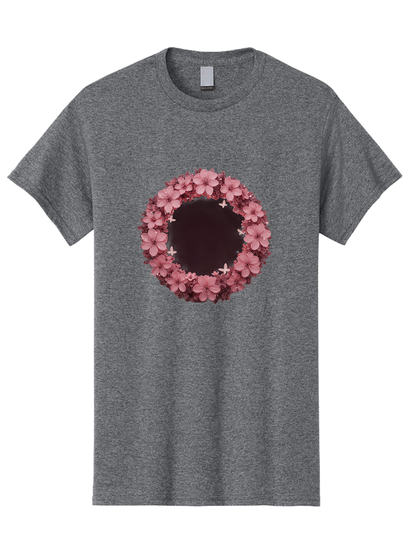 Pink-Flowers-Wreath Men'S Graphic Tee, 100% Cotton, Comfortable Casual Summer Wear, Machine Washable, Vintage Camera, Old Camera, Antique Camera, Black Camera, Classic Photography, Photography Equipment, Nostalgic Device, Film Camera, Bai224