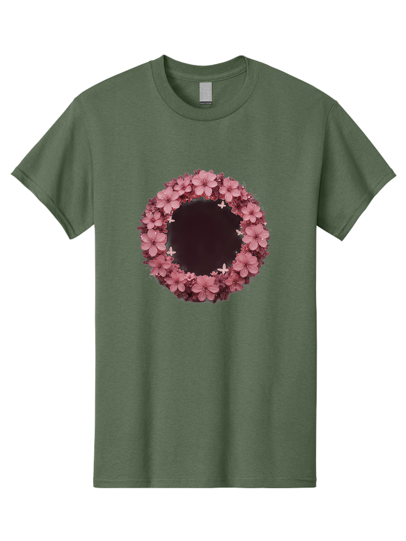 Pink-Flowers-Wreath Men'S Graphic Tee, 100% Cotton, Comfortable Casual Summer Wear, Machine Washable, Vintage Camera, Old Camera, Antique Camera, Black Camera, Classic Photography, Photography Equipment, Nostalgic Device, Film Camera, Bai224