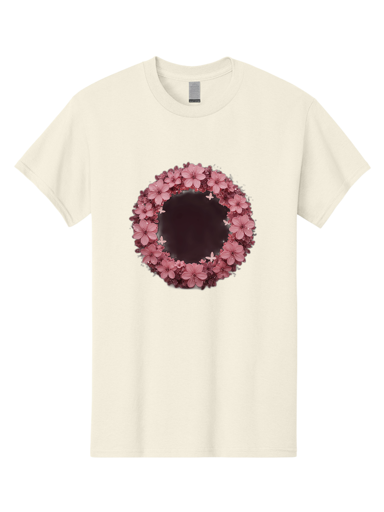Pink-Flowers-Wreath Men'S Graphic Tee, 100% Cotton, Comfortable Casual Summer Wear, Machine Washable, Vintage Camera, Old Camera, Antique Camera, Black Camera, Classic Photography, Photography Equipment, Nostalgic Device, Film Camera, Bai224