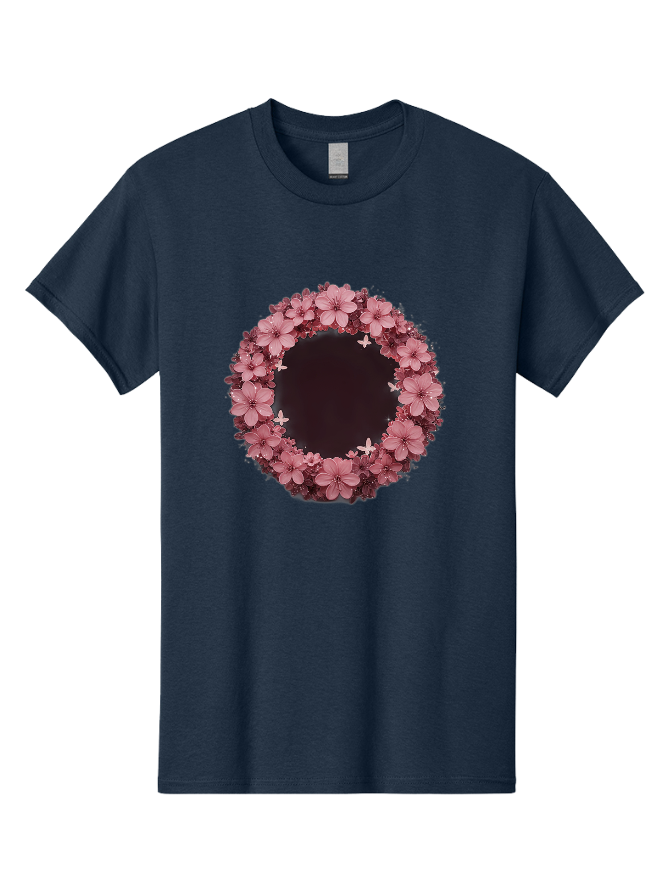 Pink-Flowers-Wreath Men'S Graphic Tee, 100% Cotton, Comfortable Casual Summer Wear, Machine Washable, Vintage Camera, Old Camera, Antique Camera, Black Camera, Classic Photography, Photography Equipment, Nostalgic Device, Film Camera, Bai224