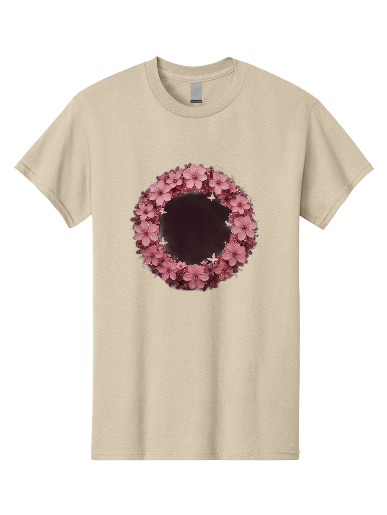 Pink-Flowers-Wreath Men'S Graphic Tee, 100% Cotton, Comfortable Casual Summer Wear, Machine Washable, Vintage Camera, Old Camera, Antique Camera, Black Camera, Classic Photography, Photography Equipment, Nostalgic Device, Film Camera, Bai224