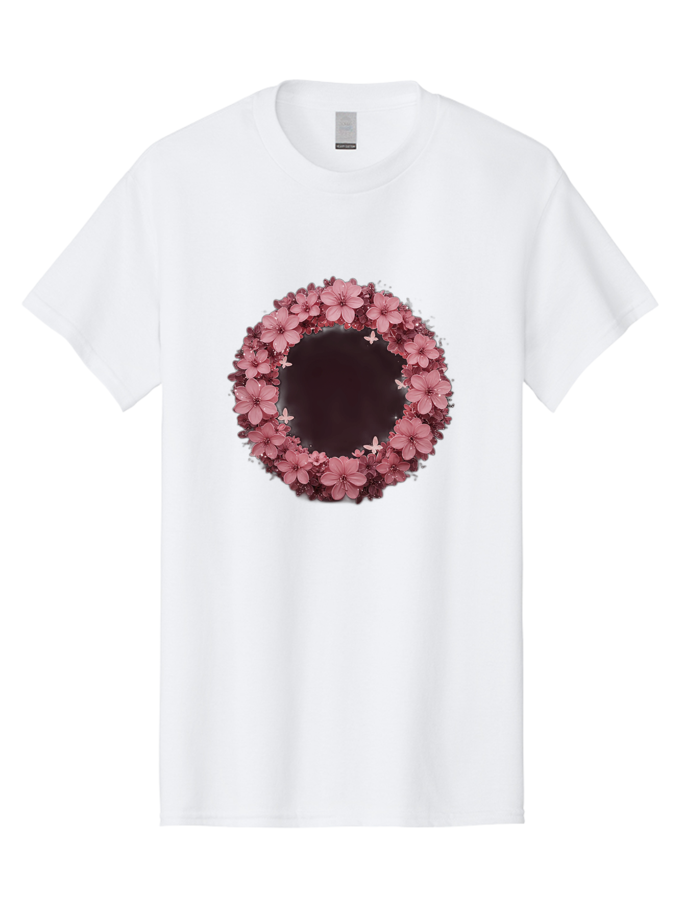 Pink-Flowers-Wreath Men'S Graphic Tee, 100% Cotton, Comfortable Casual Summer Wear, Machine Washable, Vintage Camera, Old Camera, Antique Camera, Black Camera, Classic Photography, Photography Equipment, Nostalgic Device, Film Camera, Bai224
