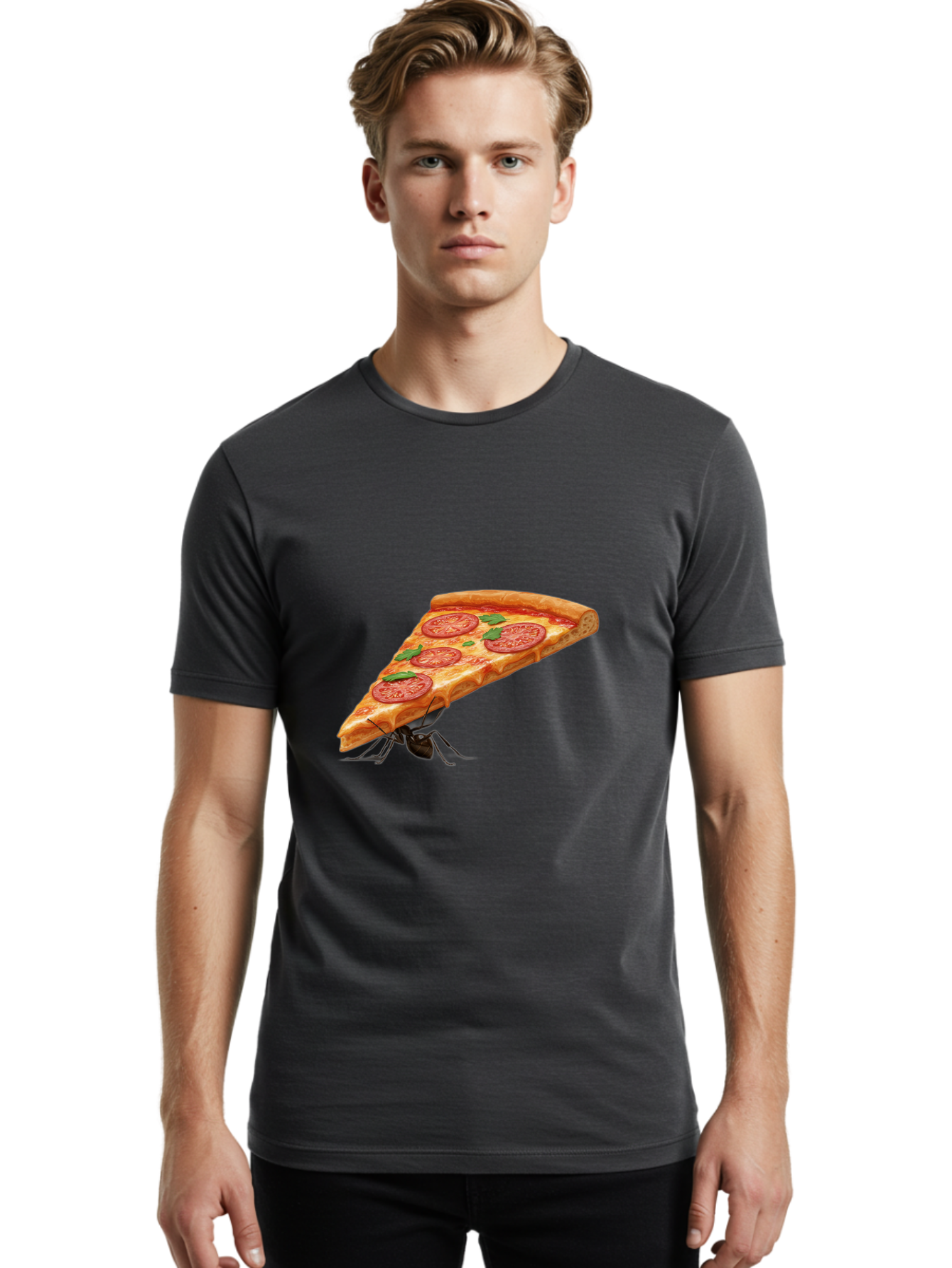Pizza-Slice-With-Ant Men'S Graphic Tee, 100% Cotton, Comfortable Casual Summer Wear, Machine Washable, Vintage Camera, Old Camera, Antique Camera, Black Camera, Classic Photography, Photography Equipment, Nostalgic Device, Film Camera, Bai229