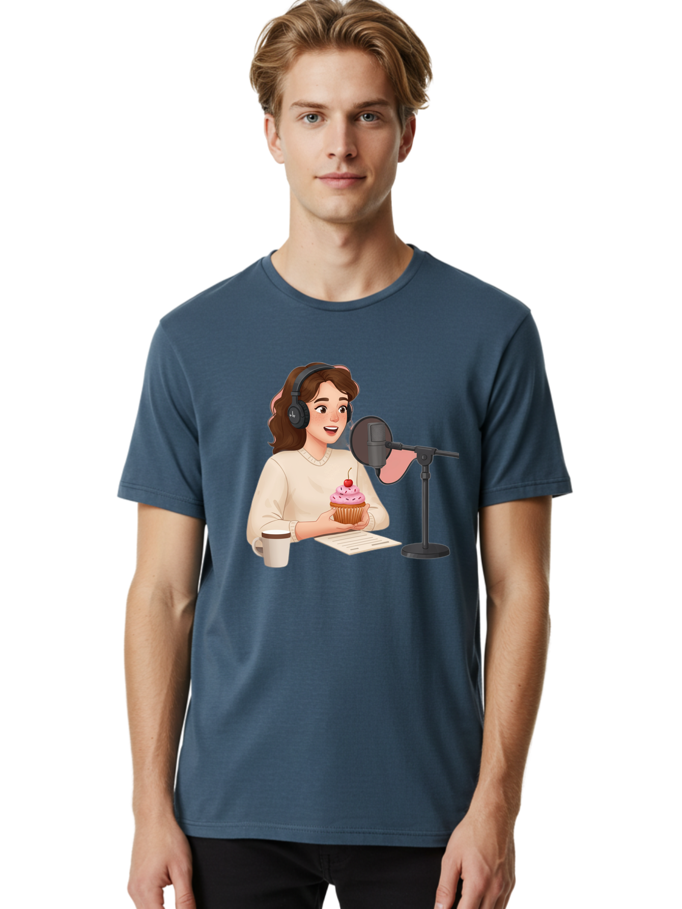 Podcast-Host-Cupcake Men'S Graphic Tee, 100% Cotton, Comfortable Casual Summer Wear, Machine Washable, Vintage Camera, Old Camera, Antique Camera, Black Camera, Classic Photography, Photography Equipment, Nostalgic Device, Film Camera, Bai231