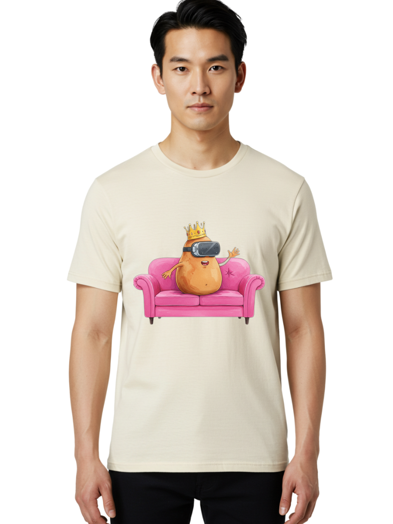 Potato-King-1 Men'S Graphic Tee, 100% Cotton, Comfortable Casual Summer Wear, Machine Washable, Vintage Camera, Old Camera, Antique Camera, Black Camera, Classic Photography, Photography Equipment, Nostalgic Device, Film Camera, Camera Art Bai236