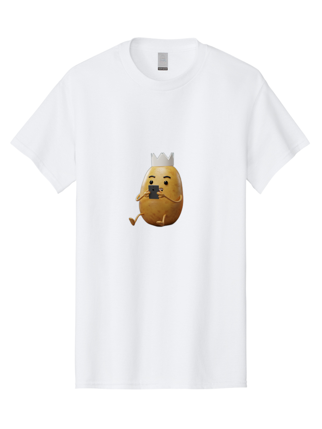 Potato-With-Crown-2 Men'S Graphic Tee, 100% Cotton, Comfortable Casual Summer Wear, Machine Washable, Vintage Camera, Old Camera, Antique Camera, Black Camera, Classic Photography, Photography Equipment, Nostalgic Device, Film Camera, Bai251