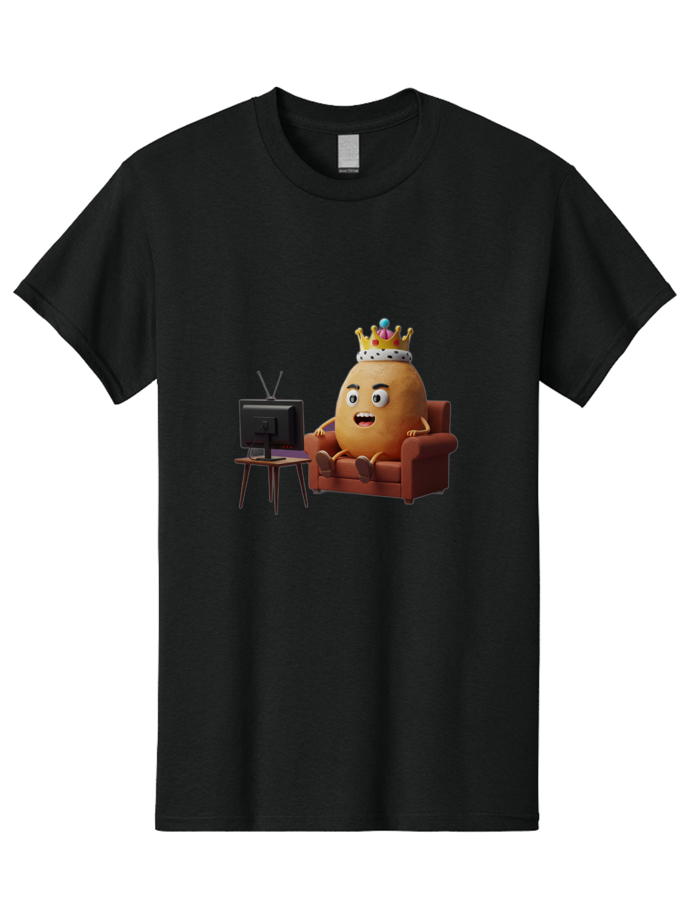 Potato-With-Crown Men'S Graphic Tee, 100% Cotton, Comfortable Casual Summer Wear, Machine Washable, Vintage Camera, Old Camera, Antique Camera, Black Camera, Classic Photography, Photography Equipment, Nostalgic Device, Film Camera, Camera Art Bai252