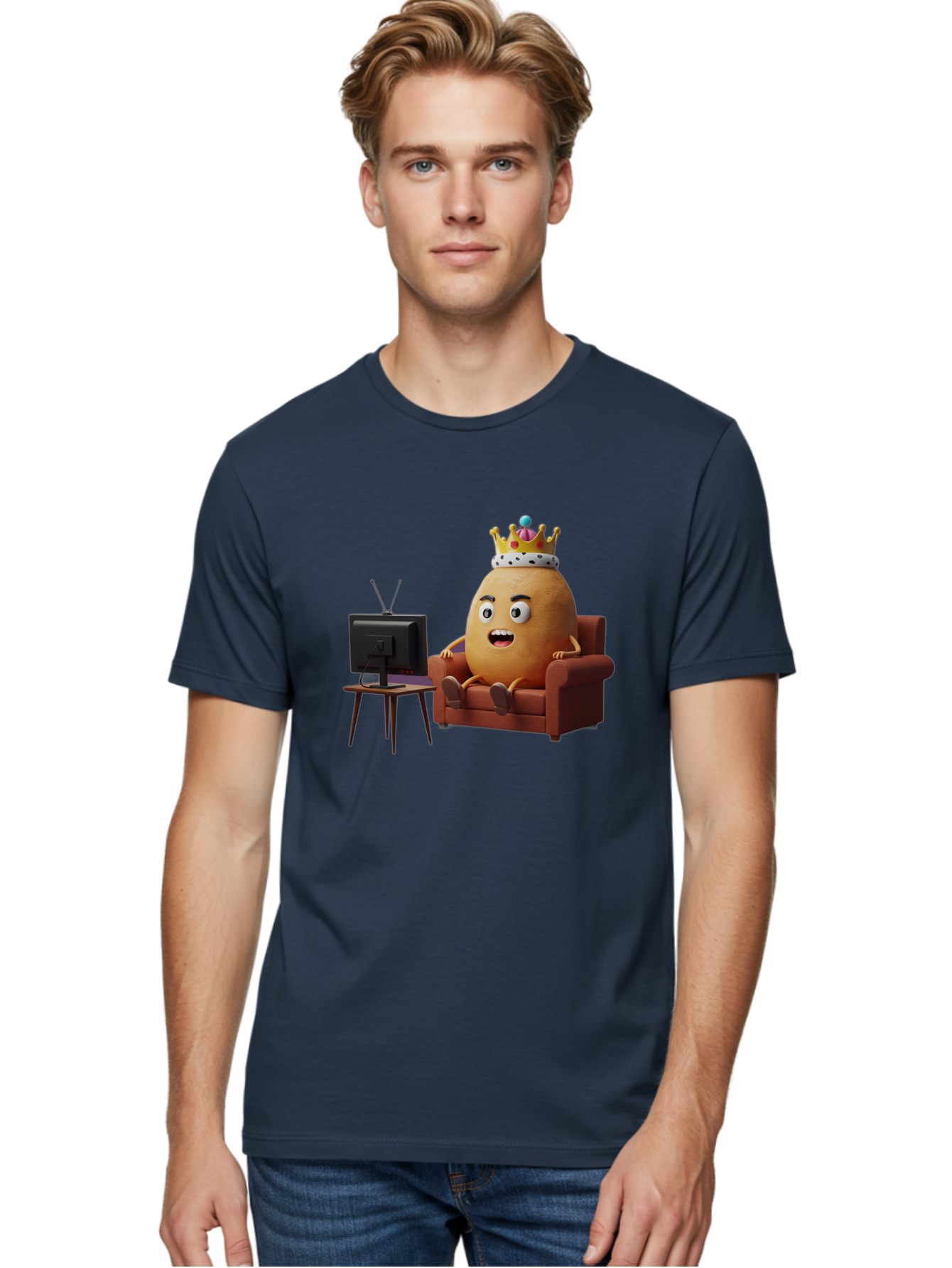 Potato-With-Crown Men'S Graphic Tee, 100% Cotton, Comfortable Casual Summer Wear, Machine Washable, Vintage Camera, Old Camera, Antique Camera, Black Camera, Classic Photography, Photography Equipment, Nostalgic Device, Film Camera, Camera Art Bai252