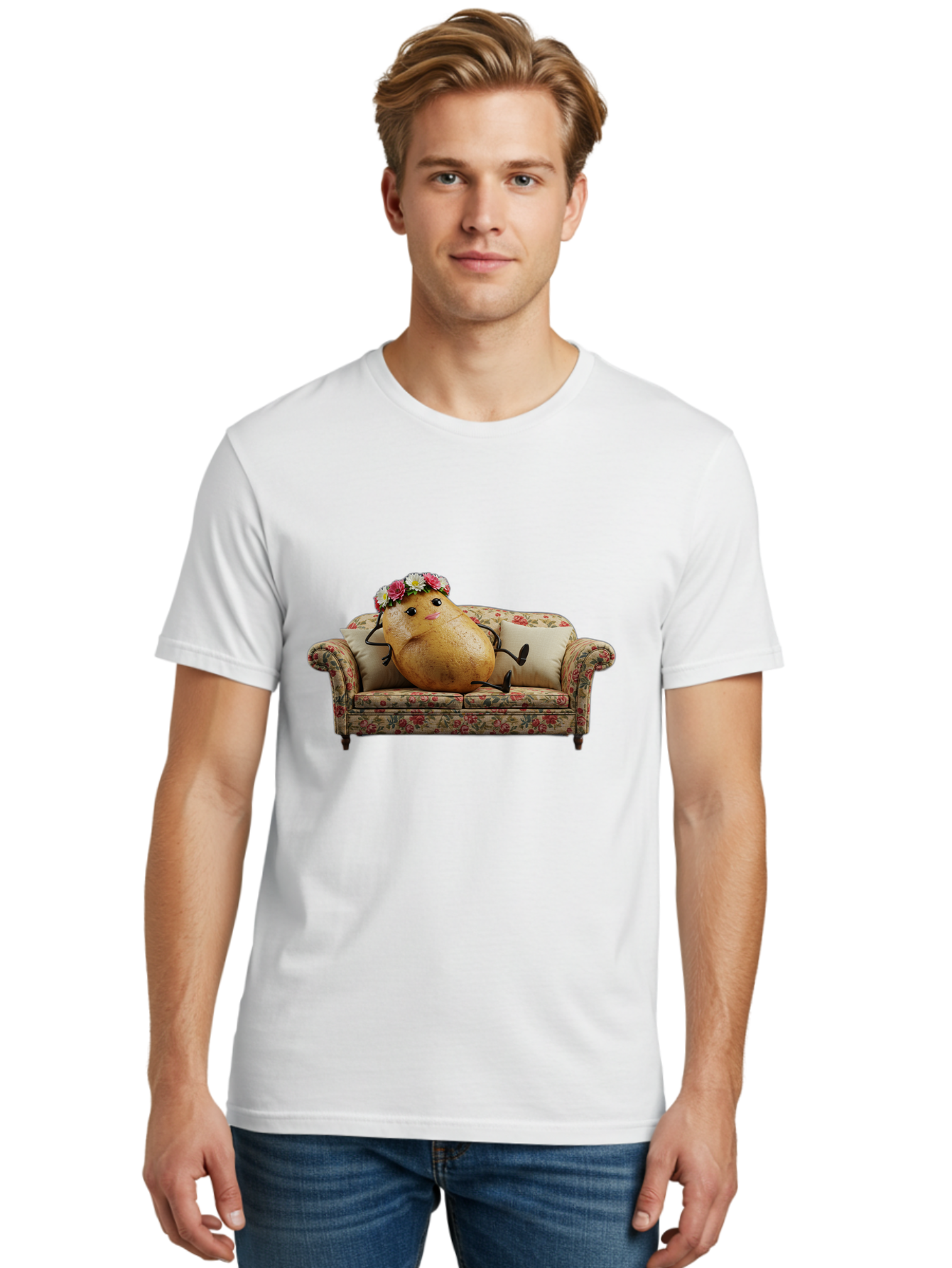 Potato-With-Flowers-On-Sofa Men'S Graphic Tee, 100% Cotton, Comfortable Casual Summer Wear, Machine Washable, Vintage Camera, Old Camera, Antique Camera, Black Camera, Classic Photography, Photography Equipment, Nostalgic Device, Film Camera, Bai253