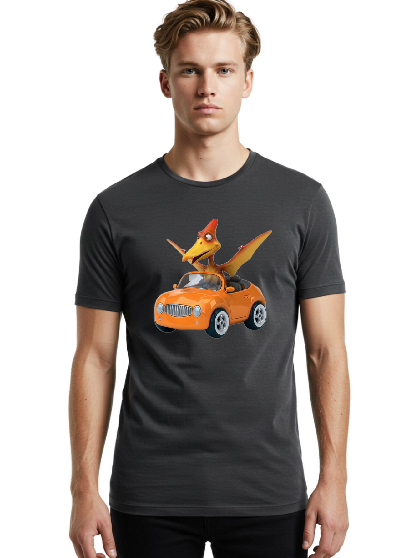 Pterodactyl-In-Orange-Convertible Men'S Graphic Tee, 100% Cotton, Comfortable Casual Summer Wear, Machine Washable, Vintage Camera, Old Camera, Antique Camera, Black Camera, Classic Photography, Photography Equipment, Nostalgic Device, Bai254