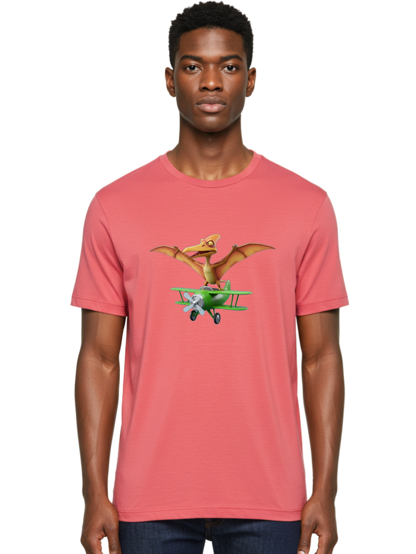 Pterodactyl-On-Plane Men'S Graphic Tee, 100% Cotton, Comfortable Casual Summer Wear, Machine Washable, Vintage Camera, Old Camera, Antique Camera, Black Camera, Classic Photography, Photography Equipment, Nostalgic Device, Film Camera, Bai255