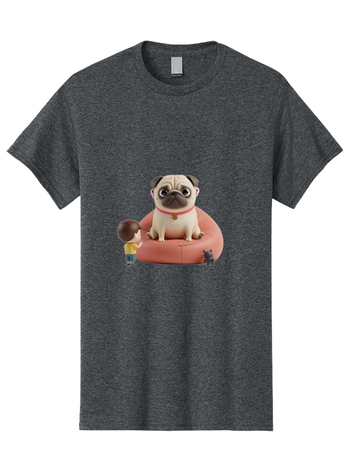 Pug-On-Bean-Bag Men'S Graphic Tee, 100% Cotton, Comfortable Casual Summer Wear, Machine Washable, Vintage Camera, Old Camera, Antique Camera, Black Camera, Classic Photography, Photography Equipment, Nostalgic Device, Film Camera, Camera Art Bai256