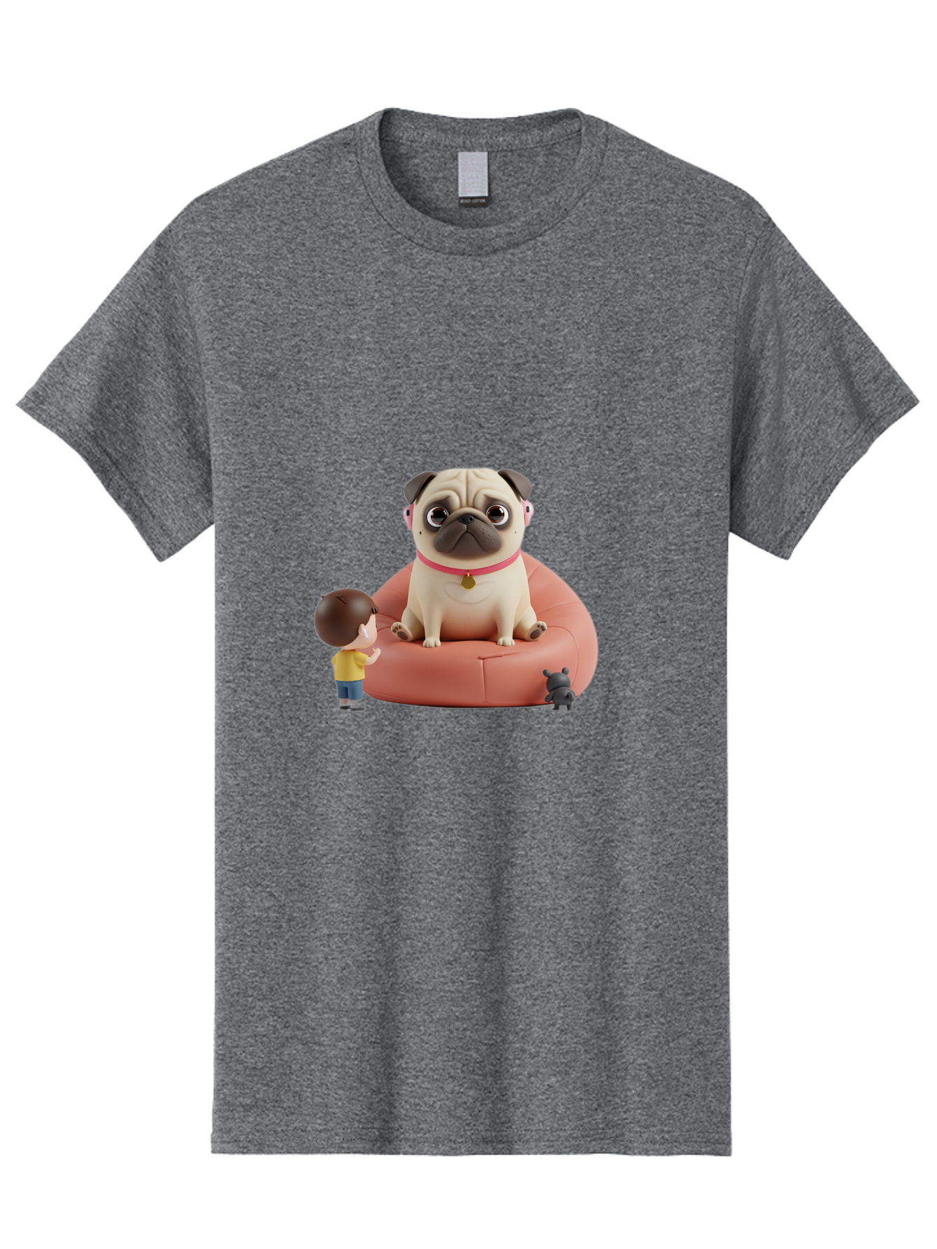 Pug-On-Bean-Bag Men'S Graphic Tee, 100% Cotton, Comfortable Casual Summer Wear, Machine Washable, Vintage Camera, Old Camera, Antique Camera, Black Camera, Classic Photography, Photography Equipment, Nostalgic Device, Film Camera, Camera Art Bai256