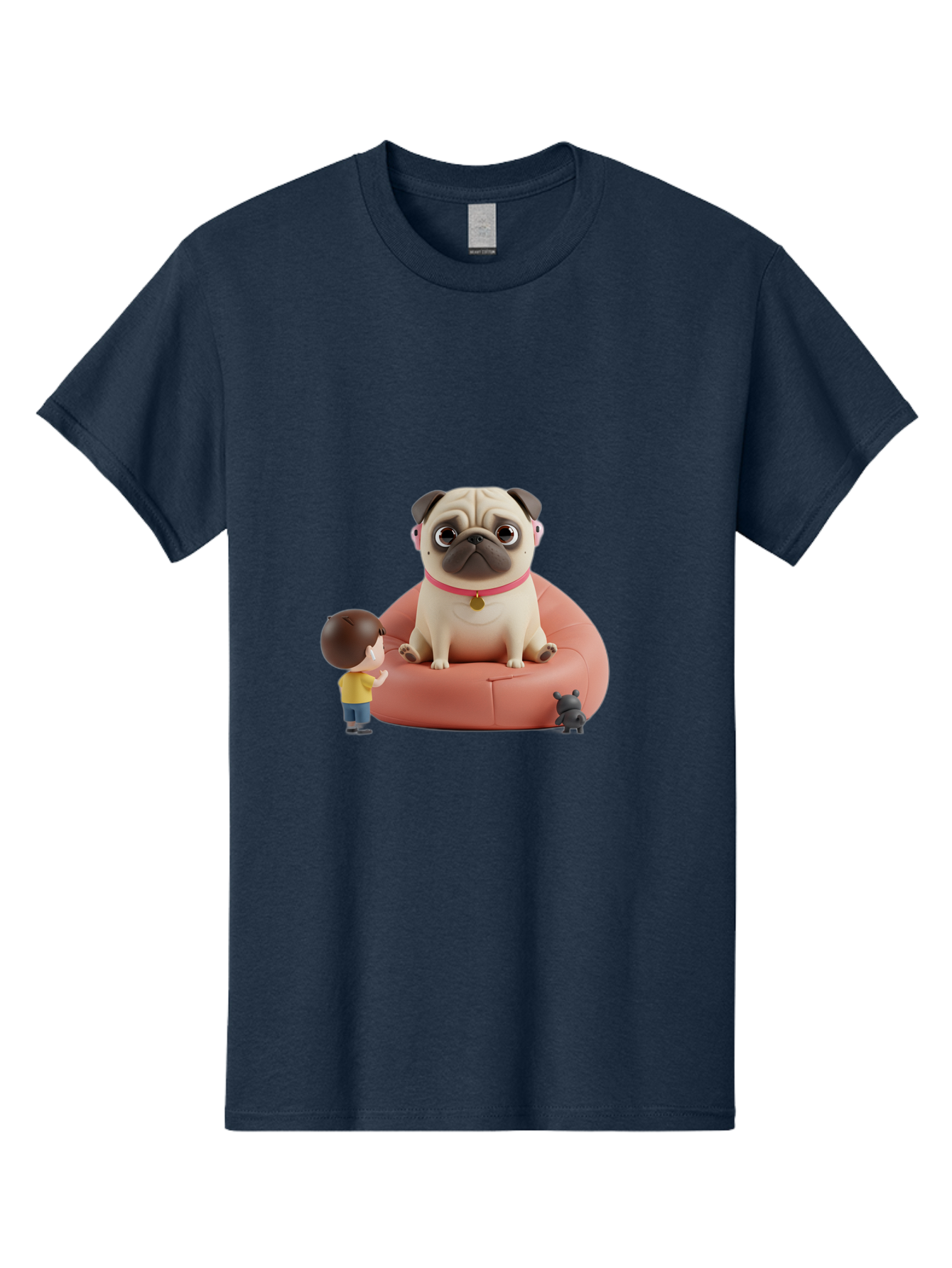 Pug-On-Bean-Bag Men'S Graphic Tee, 100% Cotton, Comfortable Casual Summer Wear, Machine Washable, Vintage Camera, Old Camera, Antique Camera, Black Camera, Classic Photography, Photography Equipment, Nostalgic Device, Film Camera, Camera Art Bai256