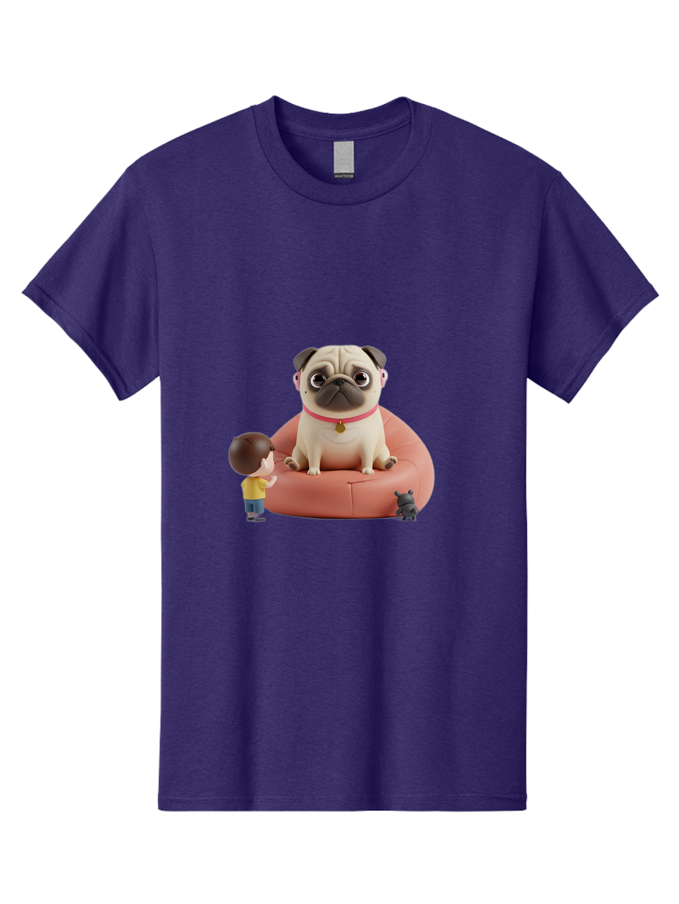 Pug-On-Bean-Bag Men'S Graphic Tee, 100% Cotton, Comfortable Casual Summer Wear, Machine Washable, Vintage Camera, Old Camera, Antique Camera, Black Camera, Classic Photography, Photography Equipment, Nostalgic Device, Film Camera, Camera Art Bai256