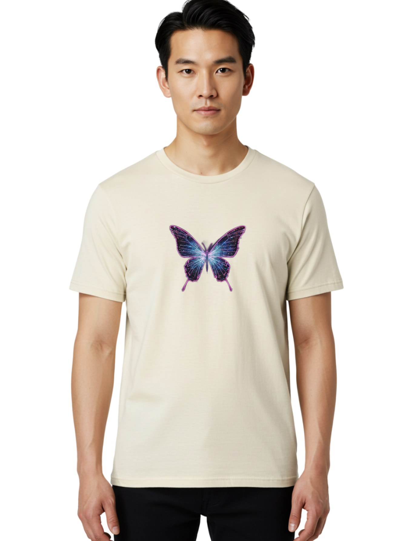 Purple-Butterfly-4 Men'S Graphic Tee, 100% Cotton, Comfortable Casual Summer Wear, Machine Washable, Vintage Camera, Old Camera, Antique Camera, Black Camera, Classic Photography, Photography Equipment, Nostalgic Device, Film Camera, Bai260