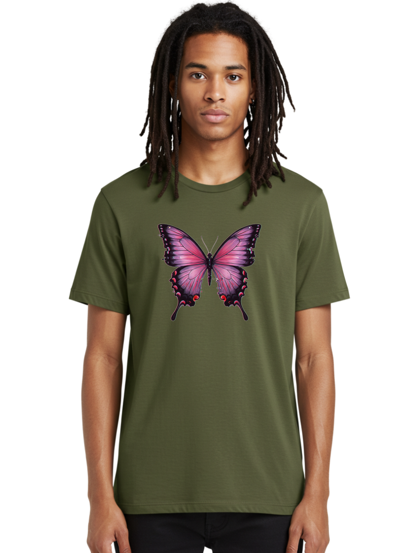Purple-Butterfly Men'S Graphic Tee, 100% Cotton, Comfortable Casual Summer Wear, Machine Washable, Vintage Camera, Old Camera, Antique Camera, Black Camera, Classic Photography, Photography Equipment, Nostalgic Device, Film Camera, Camera Art Bai262
