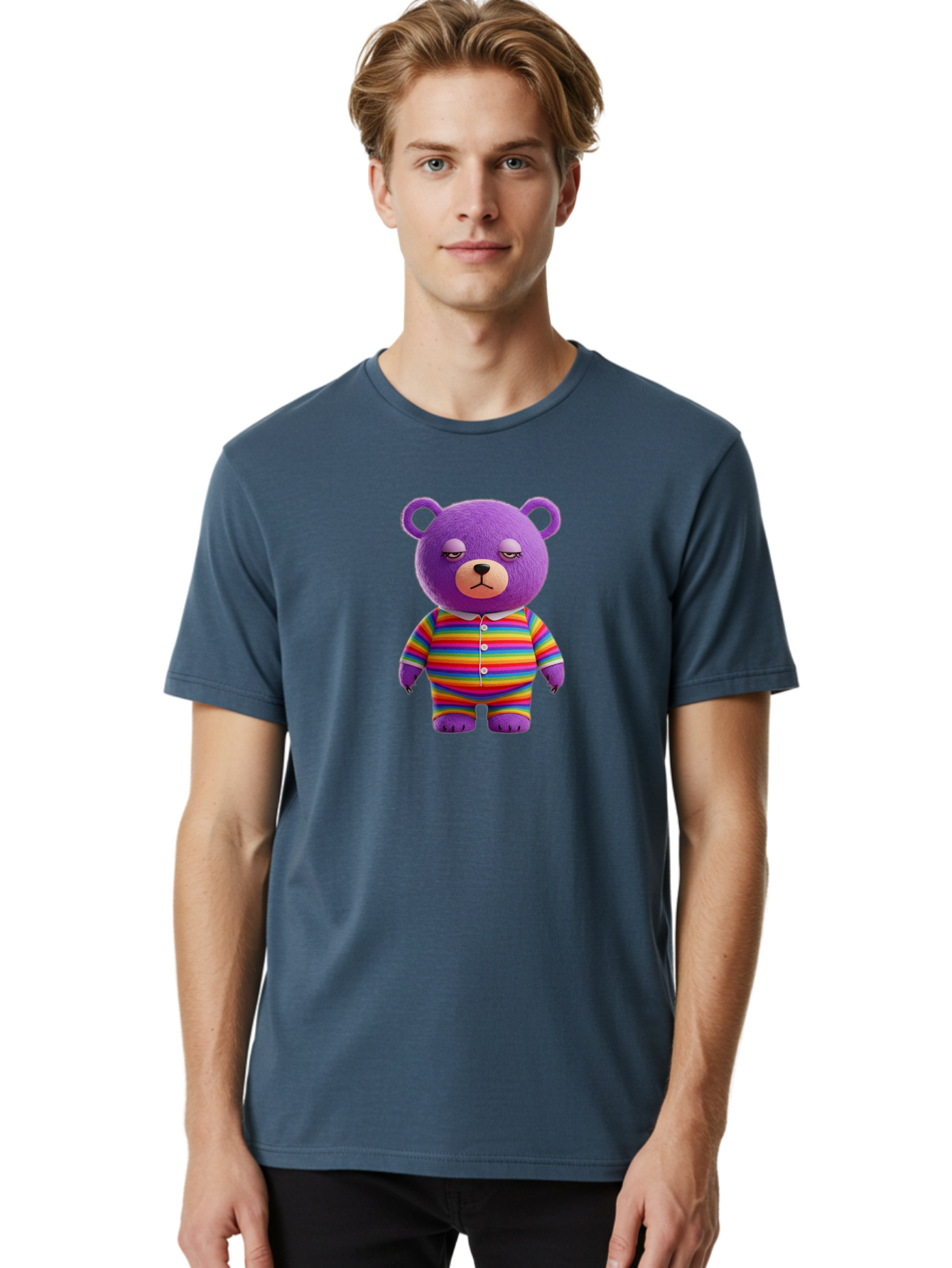 Purple-Teddy-Bear Men'S Graphic Tee, 100% Cotton, Comfortable Casual Summer Wear, Machine Washable, Vintage Camera, Old Camera, Antique Camera, Black Camera, Classic Photography, Photography Equipment, Nostalgic Device, Film Camera, Camera Art Bai263