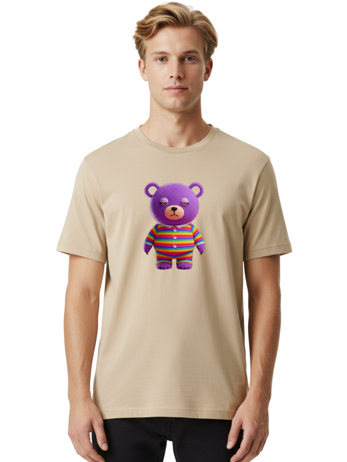 Purple-Teddy-Bear Men'S Graphic Tee, 100% Cotton, Comfortable Casual Summer Wear, Machine Washable, Vintage Camera, Old Camera, Antique Camera, Black Camera, Classic Photography, Photography Equipment, Nostalgic Device, Film Camera, Camera Art Bai263