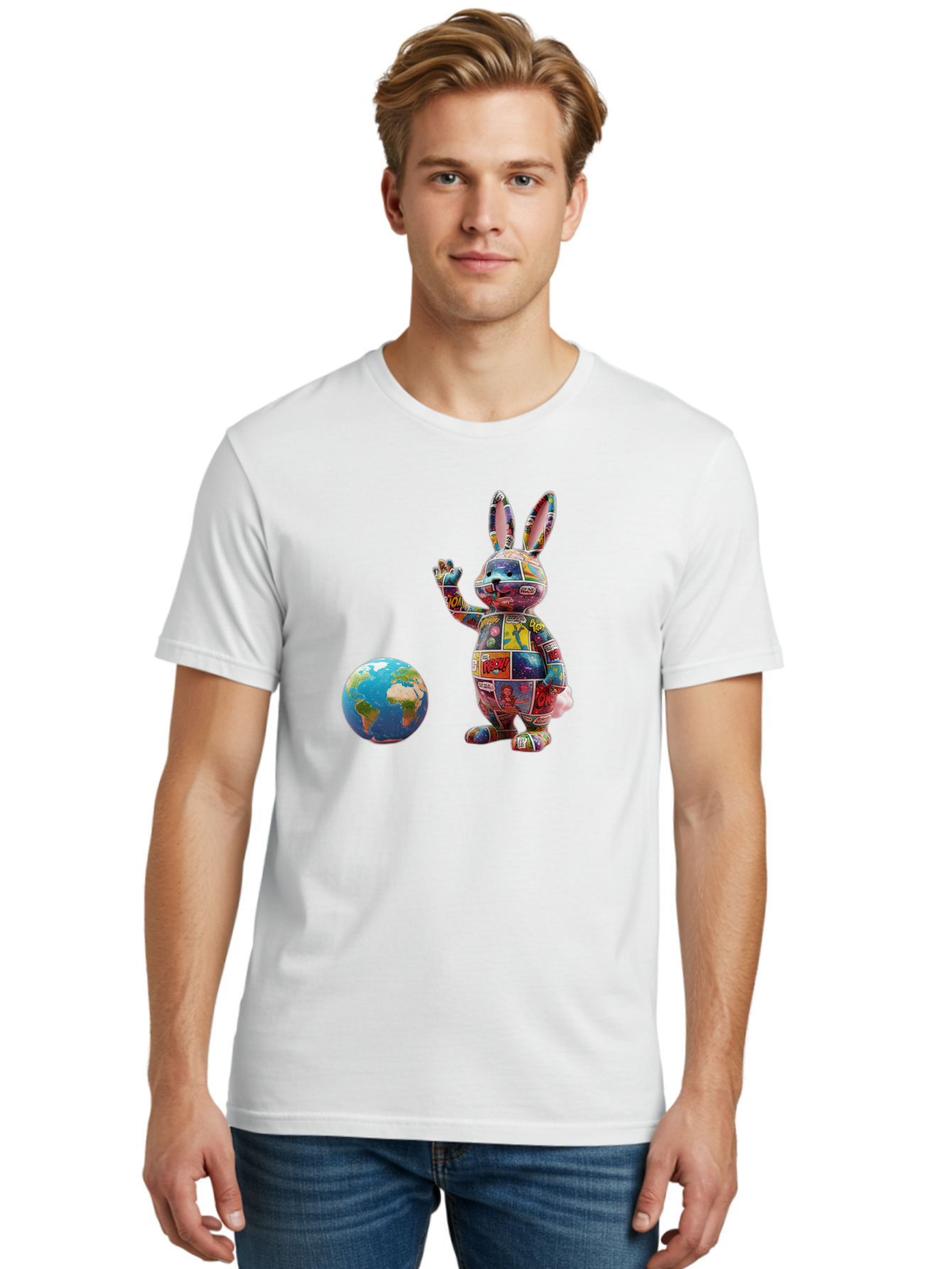 Rabbit Men'S Graphic Tee, 100% Cotton, Comfortable Casual Summer Wear, Machine Washable, Vintage Camera, Old Camera, Antique Camera, Black Camera, Classic Photography, Photography Equipment, Nostalgic Device, Film Camera, Camera Art Bai280