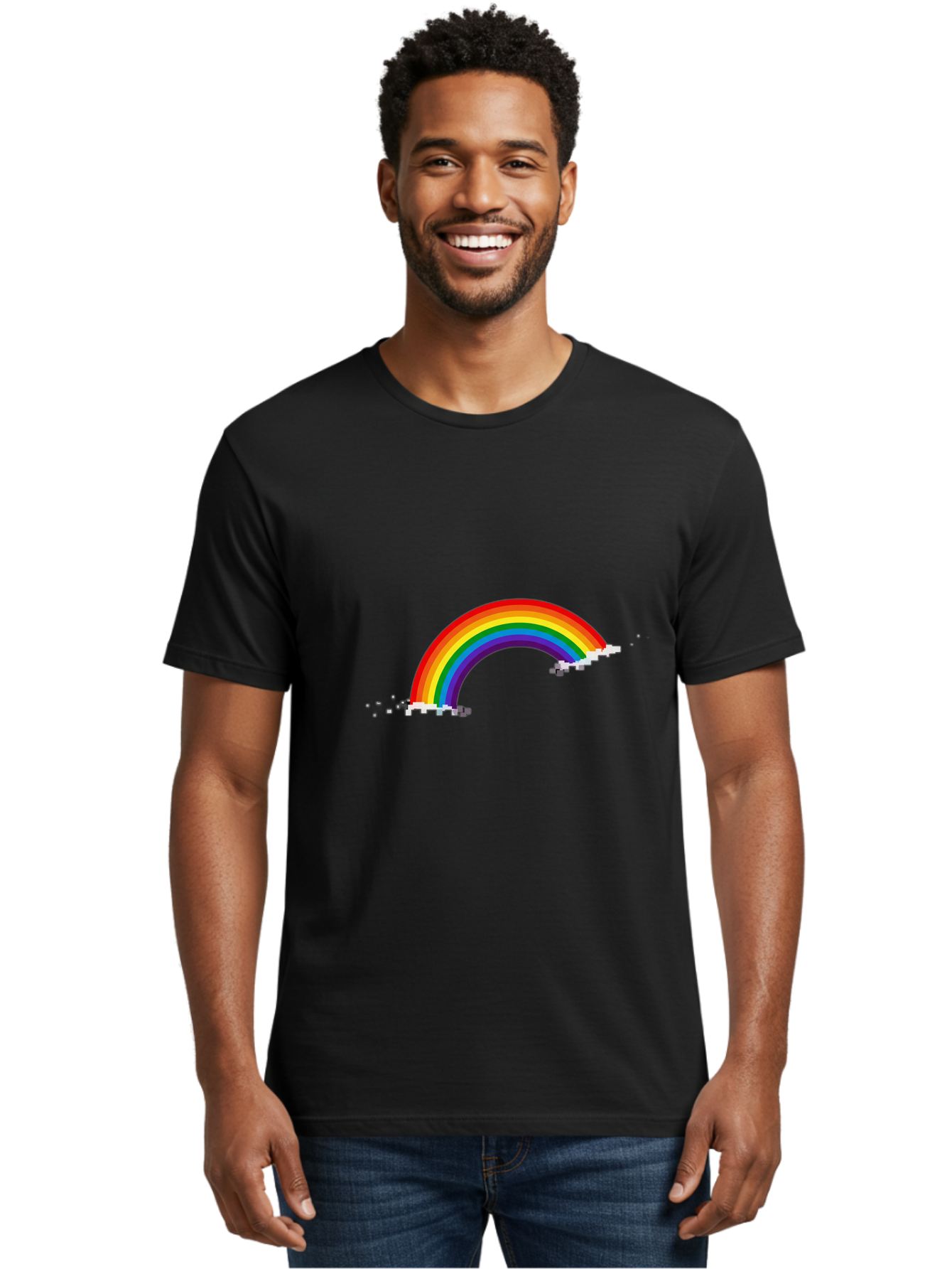 Rainbow-1 Men'S Graphic Tee, 100% Cotton, Comfortable Casual Summer Wear, Machine Washable, Vintage Camera, Old Camera, Antique Camera, Black Camera, Classic Photography, Photography Equipment, Nostalgic Device, Film Camera, Camera Art Bai281