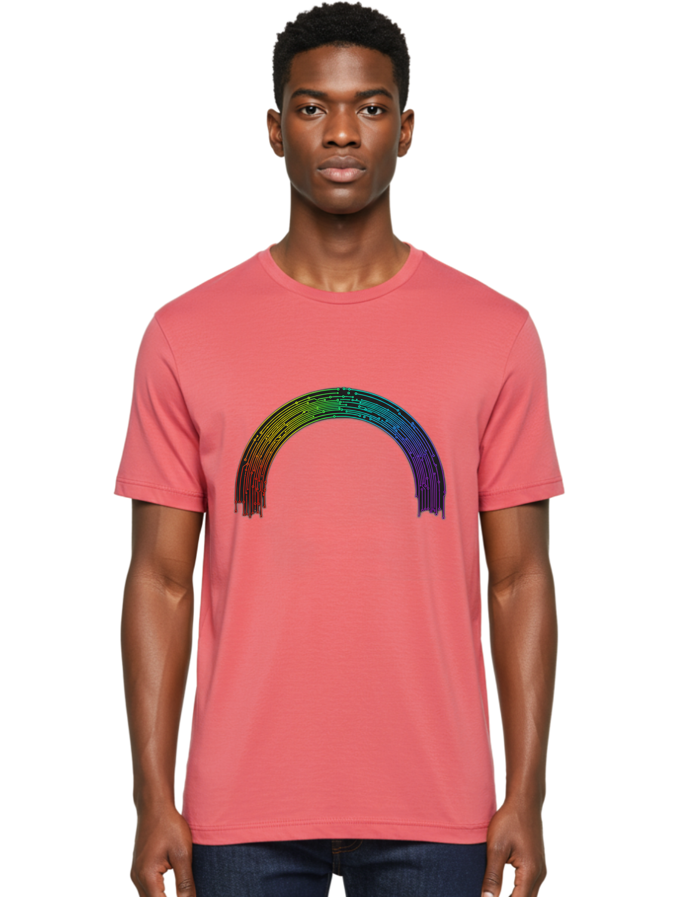 Rainbow-Arch Men'S Graphic Tee, 100% Cotton, Comfortable Casual Summer Wear, Machine Washable, Vintage Camera, Old Camera, Antique Camera, Black Camera, Classic Photography, Photography Equipment, Nostalgic Device, Film Camera, Camera Art Bai285
