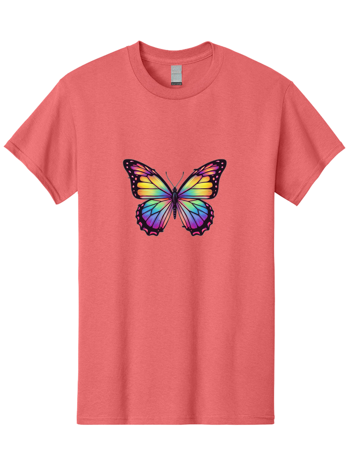 Rainbow-Butterfly-1 Men'S Graphic Tee, 100% Cotton, Comfortable Casual Summer Wear, Machine Washable, Vintage Camera, Old Camera, Antique Camera, Black Camera, Classic Photography, Photography Equipment, Nostalgic Device, Film Camera, Bai286