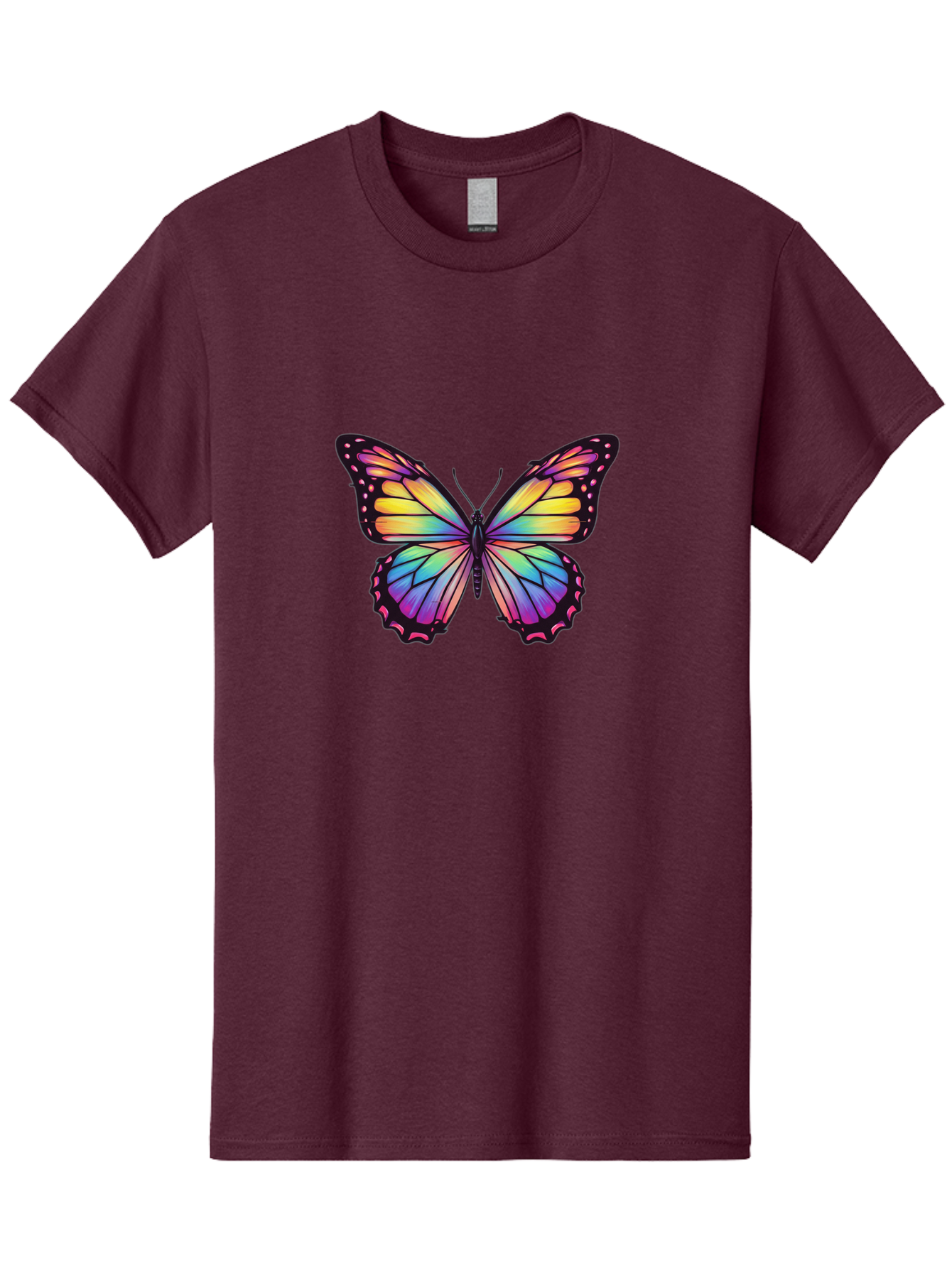 Rainbow-Butterfly-1 Men'S Graphic Tee, 100% Cotton, Comfortable Casual Summer Wear, Machine Washable, Vintage Camera, Old Camera, Antique Camera, Black Camera, Classic Photography, Photography Equipment, Nostalgic Device, Film Camera, Bai286