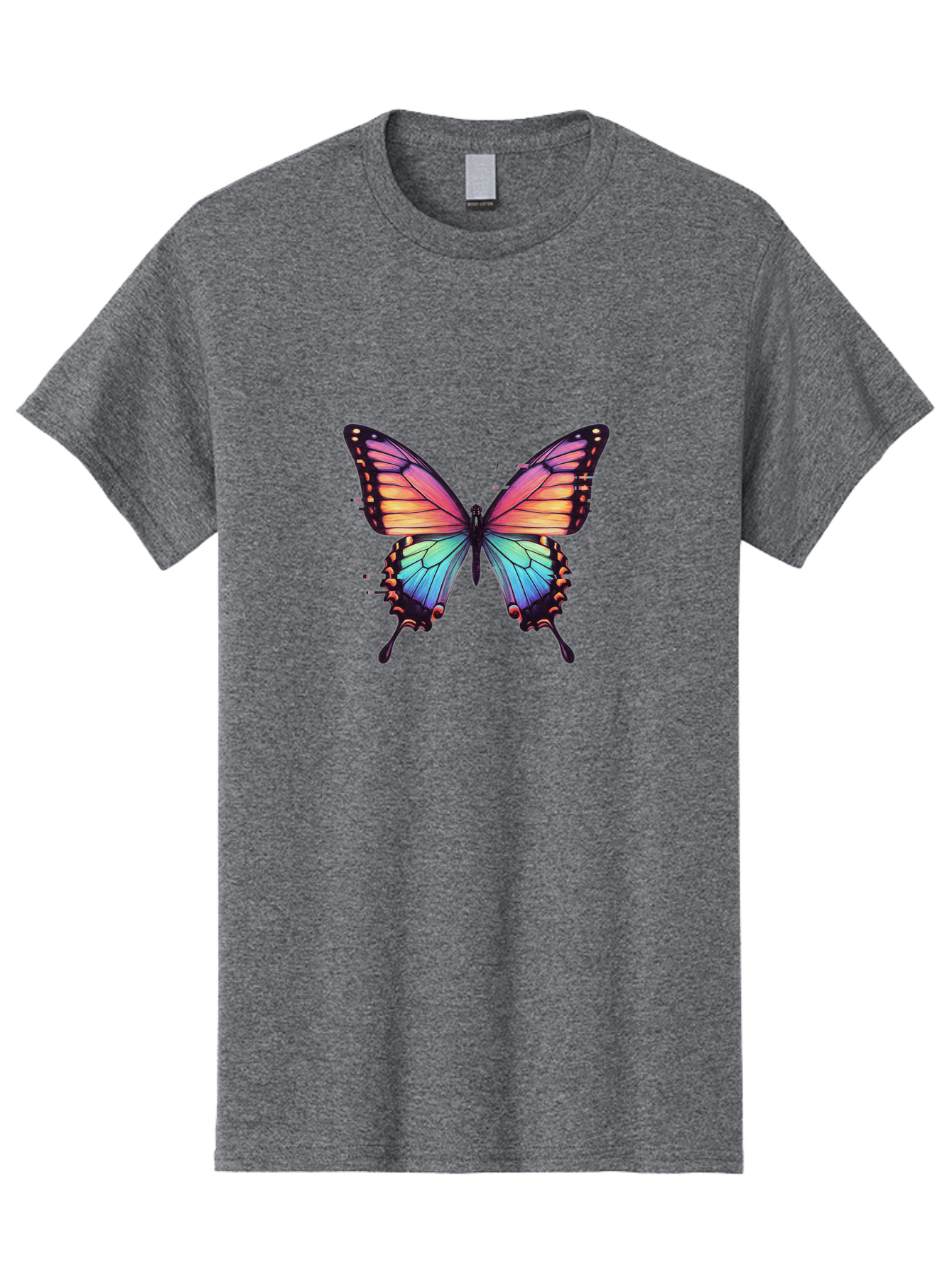 Rainbow-Butterfly Men'S Graphic Tee, 100% Cotton, Comfortable Casual Summer Wear, Machine Washable, Vintage Camera, Old Camera, Antique Camera, Black Camera, Classic Photography, Photography Equipment, Nostalgic Device, Film Camera, Camera Art Bai287