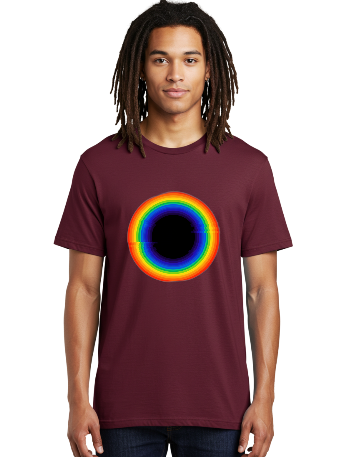 Rainbow-Circle-2 Men'S Graphic Tee, 100% Cotton, Comfortable Casual Summer Wear, Machine Washable, Vintage Camera, Old Camera, Antique Camera, Black Camera, Classic Photography, Photography Equipment, Nostalgic Device, Film Camera, Camera Art Bai289