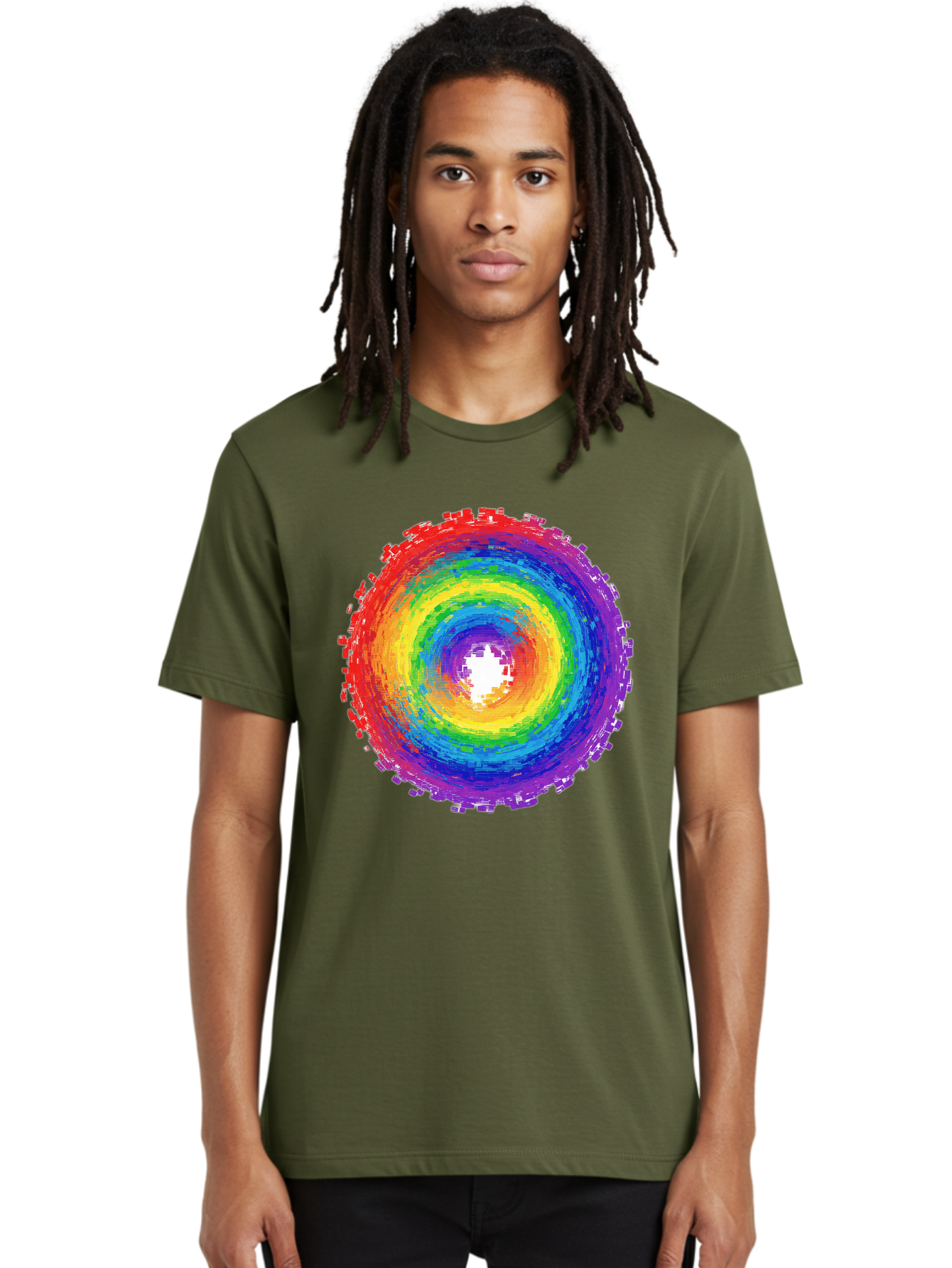 Rainbow-Circle-3 Men'S Graphic Tee, 100% Cotton, Comfortable Casual Summer Wear, Machine Washable, Vintage Camera, Old Camera, Antique Camera, Black Camera, Classic Photography, Photography Equipment, Nostalgic Device, Film Camera, Camera Art Bai290