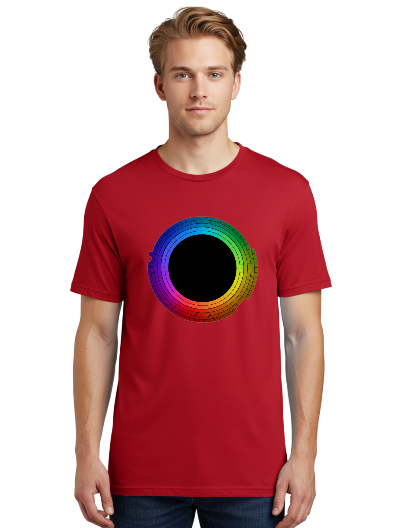 Rainbow-Circle Men'S Graphic Tee, 100% Cotton, Comfortable Casual Summer Wear, Machine Washable, Vintage Camera, Old Camera, Antique Camera, Black Camera, Classic Photography, Photography Equipment, Nostalgic Device, Film Camera, Camera Art Bai291