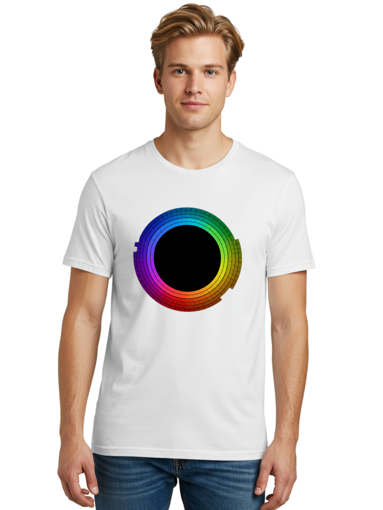 Rainbow-Circle Men'S Graphic Tee, 100% Cotton, Comfortable Casual Summer Wear, Machine Washable, Vintage Camera, Old Camera, Antique Camera, Black Camera, Classic Photography, Photography Equipment, Nostalgic Device, Film Camera, Camera Art Bai291