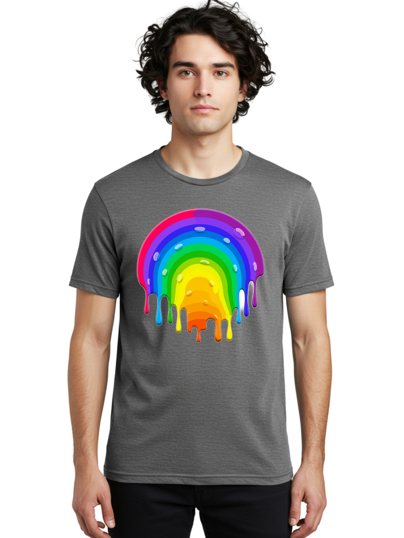 Rainbow-Dripping Men'S Graphic Tee, 100% Cotton, Comfortable Casual Summer Wear, Machine Washable, Vintage Camera, Old Camera, Antique Camera, Black Camera, Classic Photography, Photography Equipment, Nostalgic Device, Film Camera, Camera Art Bai292