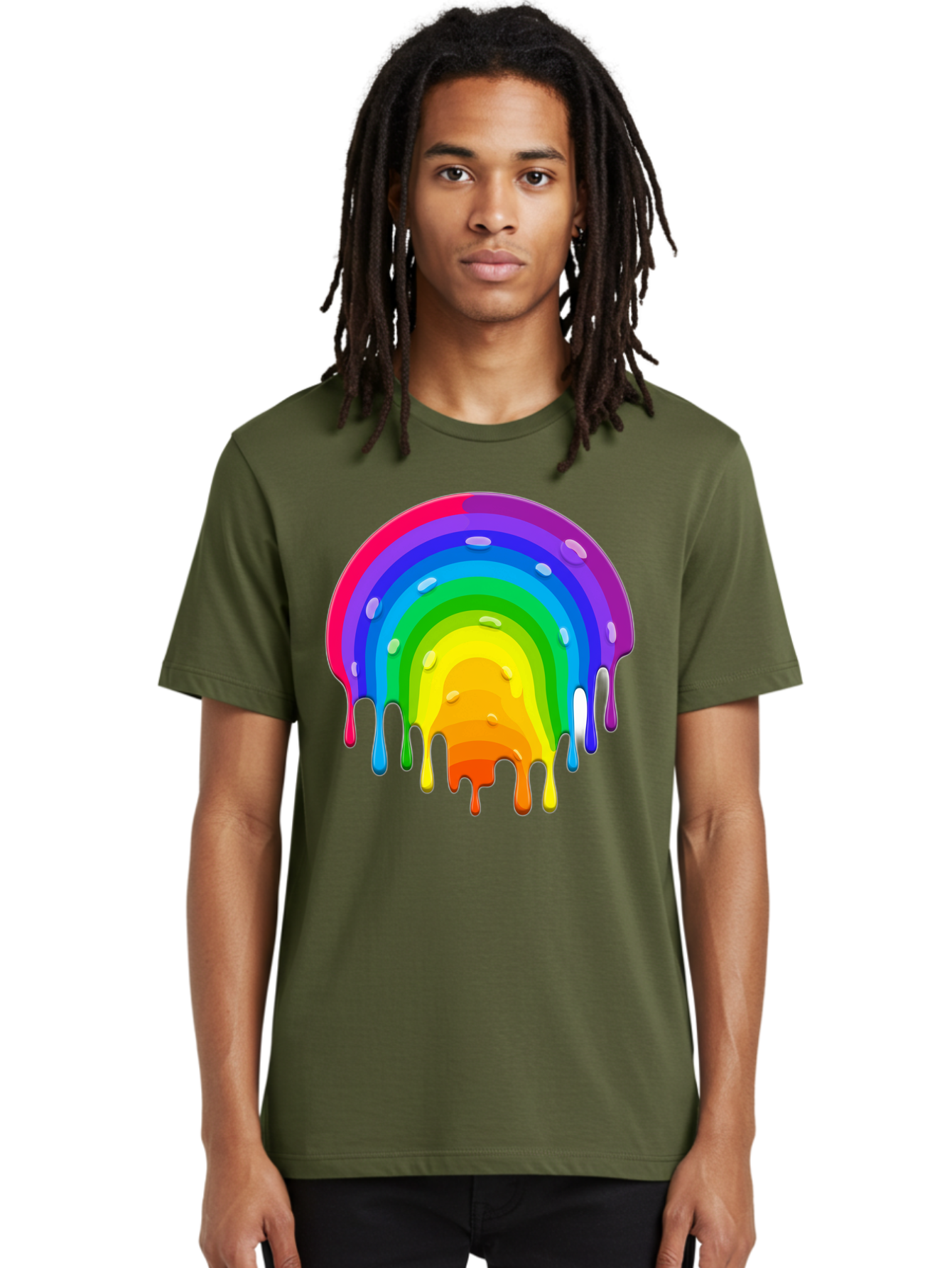 Rainbow-Dripping Men'S Graphic Tee, 100% Cotton, Comfortable Casual Summer Wear, Machine Washable, Vintage Camera, Old Camera, Antique Camera, Black Camera, Classic Photography, Photography Equipment, Nostalgic Device, Film Camera, Camera Art Bai292